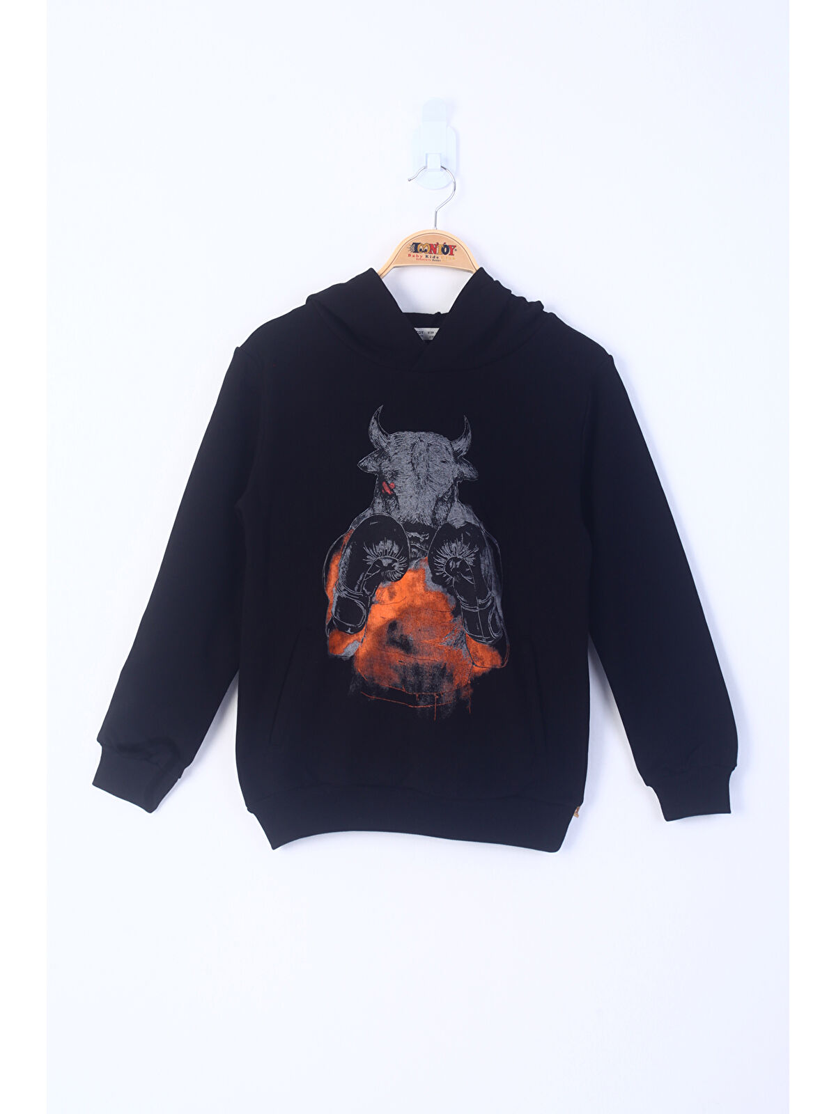 Toontoykids Erkek Çocuk Boks Eldivenli Boğa Baskılı Sweatshirt