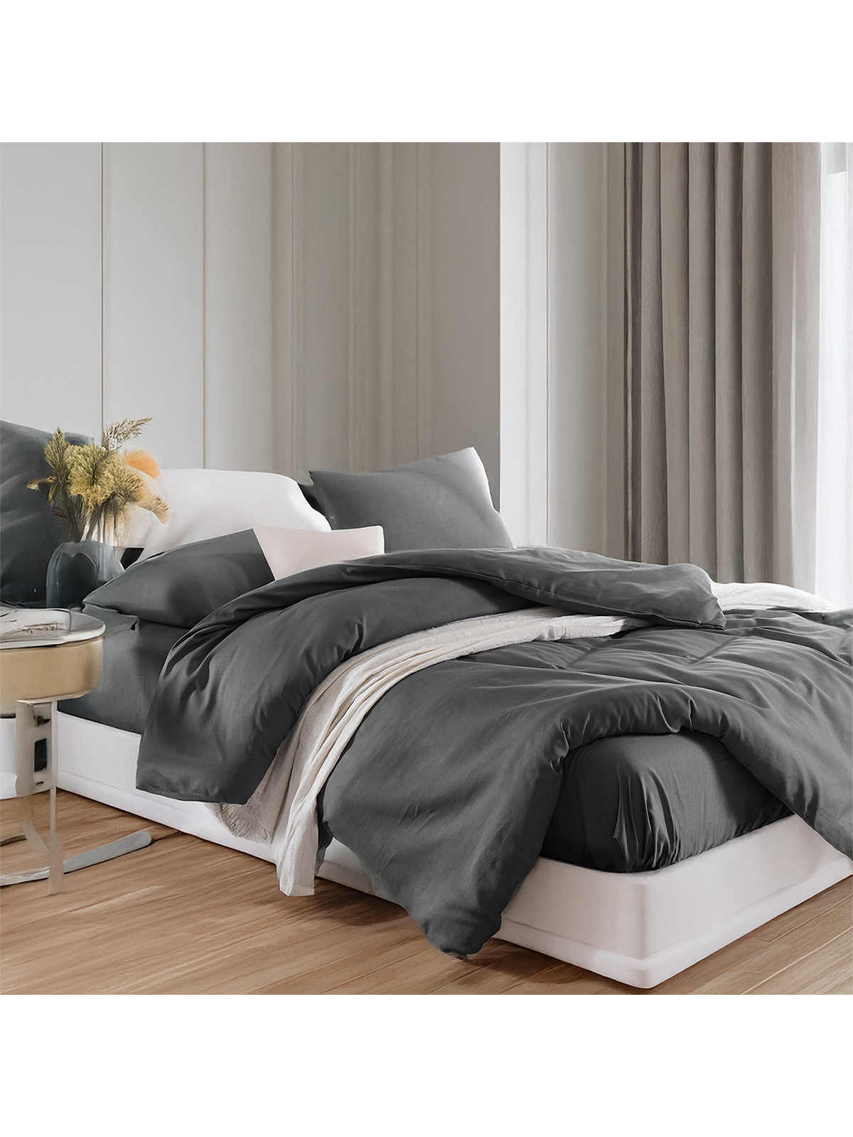 UPSTYLE Paint Nevresim Takımı Çift Kişilik D.Boya Füme