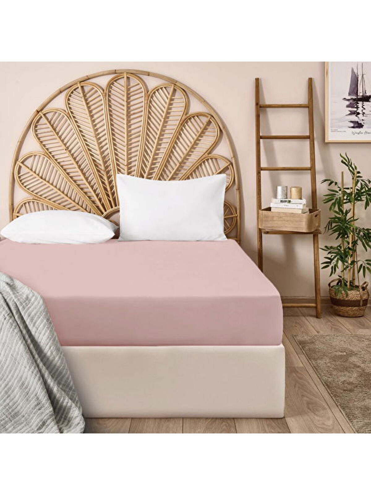Evidea Soft Basic Tek Kişilik Lastikli Çarşaf - Gülkurusu - 100x200 cm
