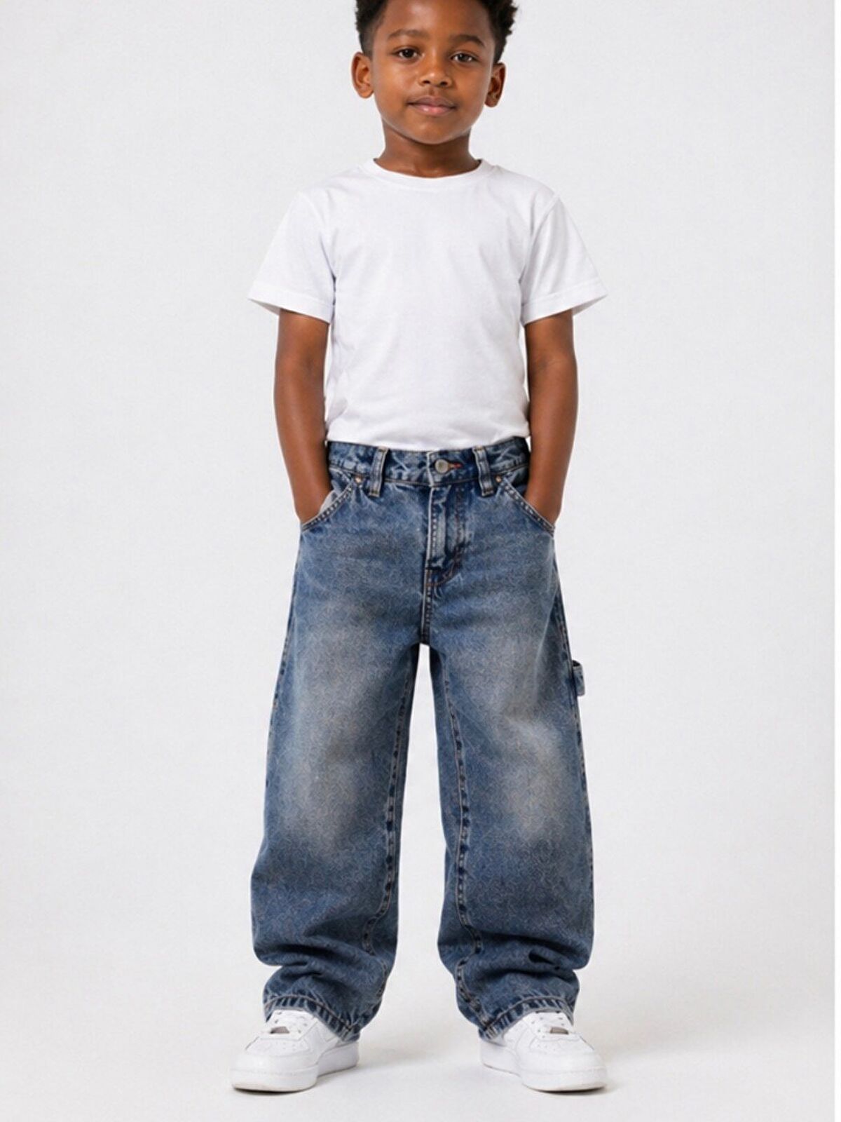 ajn Kids Baggy Fit Erkek Çocuk Jean Pantolon