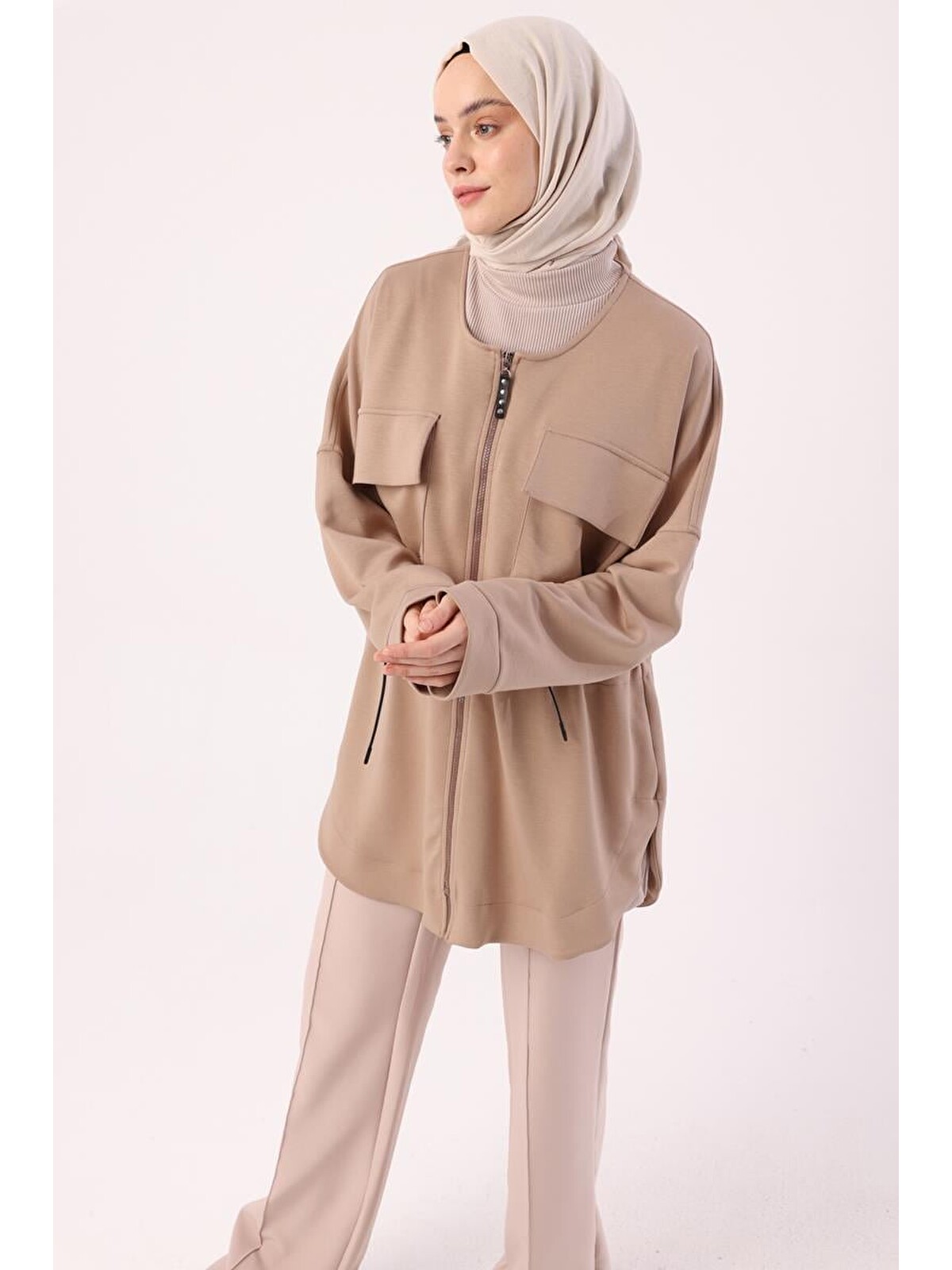 ALLDAY Koyu Bej-Belden Büzgülü Cepli Ceket - S000336964-19933 | LCW