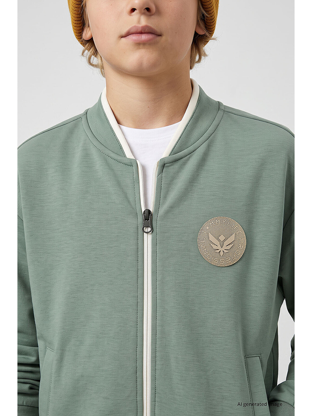 Tommylife Yeşil Erkek Çocuk Fermuarlı Sweatshirt - S000617583