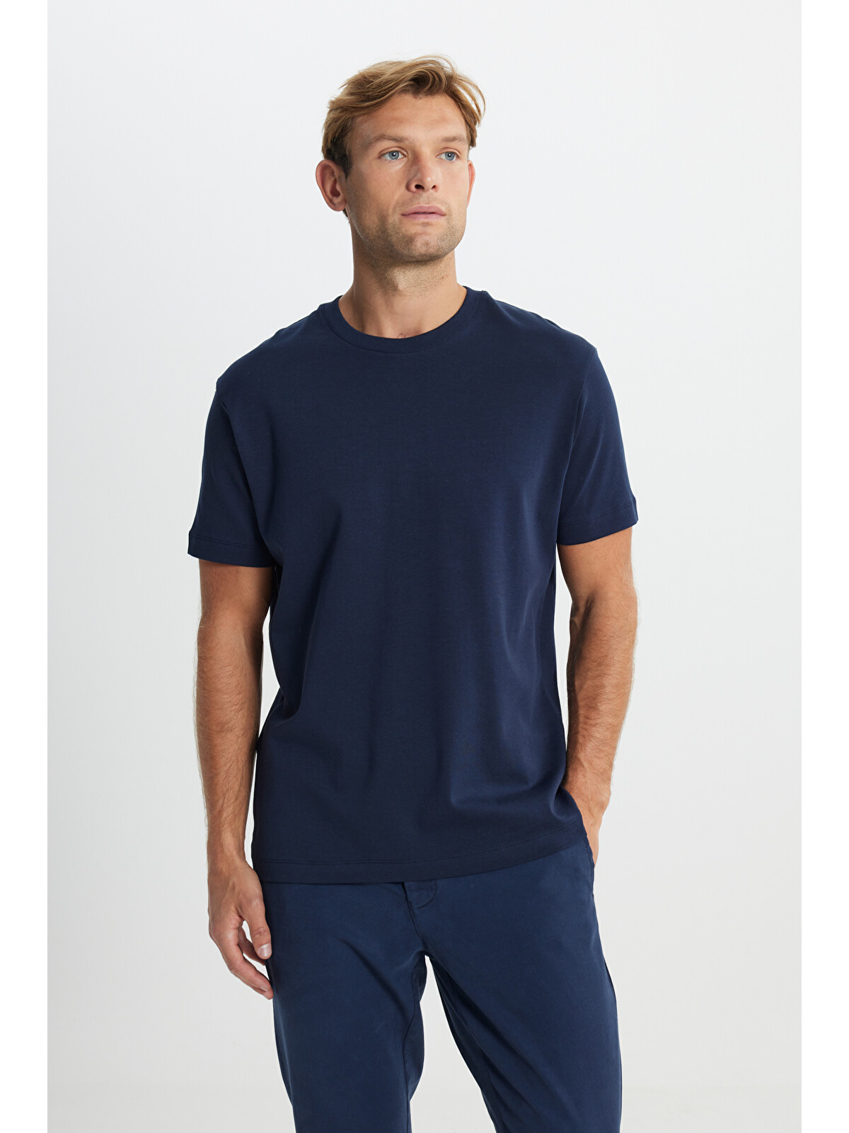 Altınyıldız Classics Erkek Lacivert %100 Pamuk Modern Fit Normal