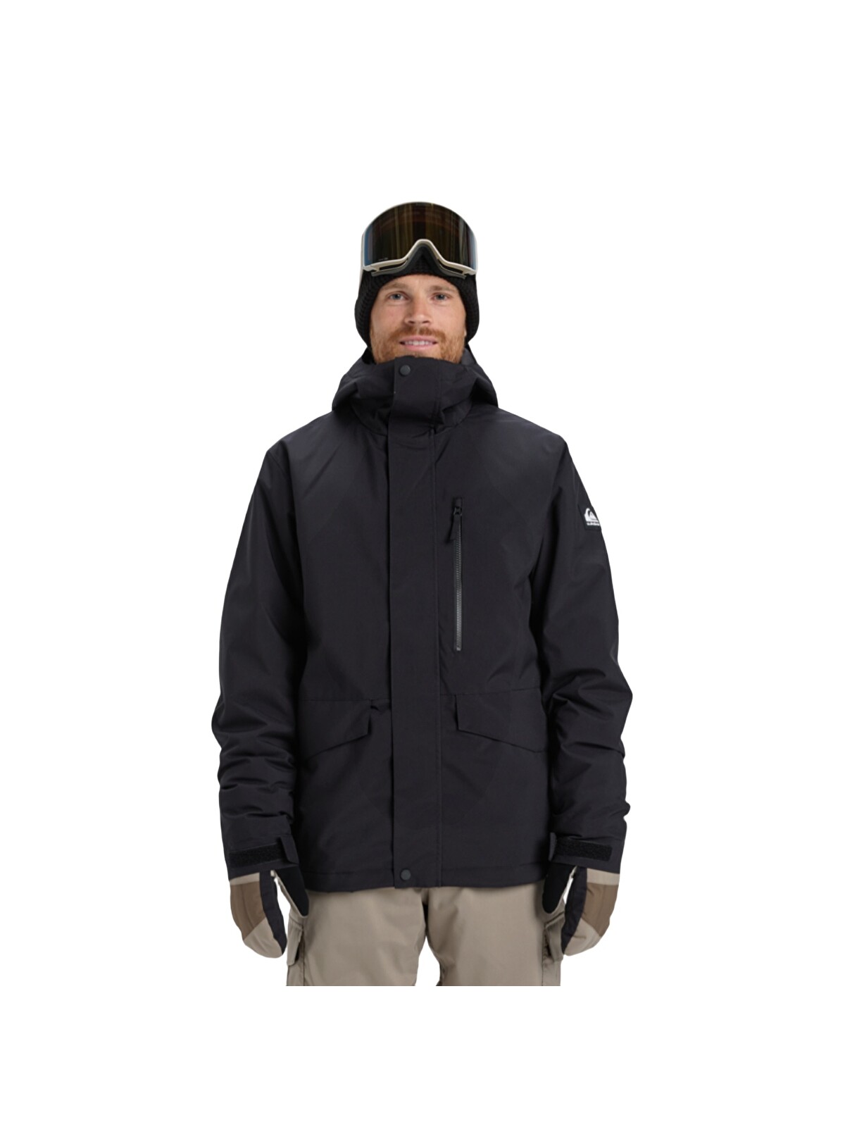 モルト Quiksilver Siyah Morton Yeşil Snowboard Ceketi Erkek Kayak ve Kar