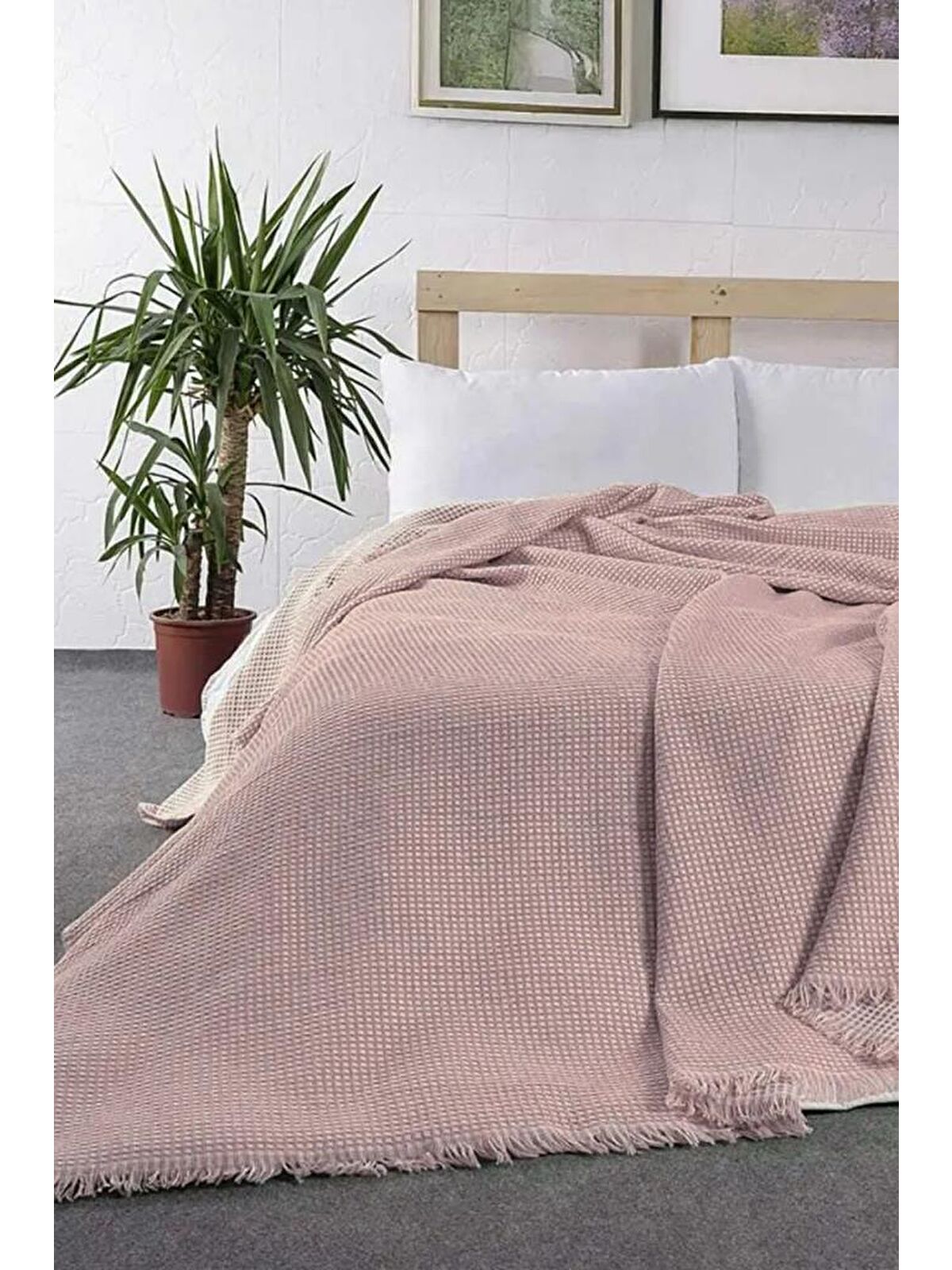 Çeyiz Diyarı Lora Tek Kişilik Tek Pike 160x210 cm Pudra