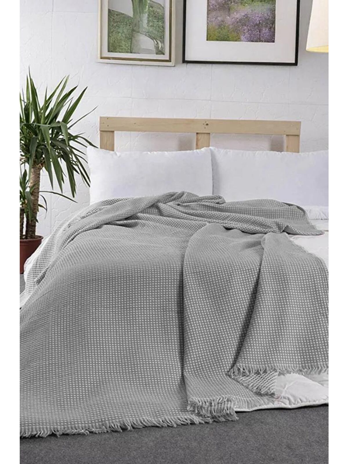 Çeyiz Diyarı Lora Tek Kişilik Tek Pike 160x210 cm Gri