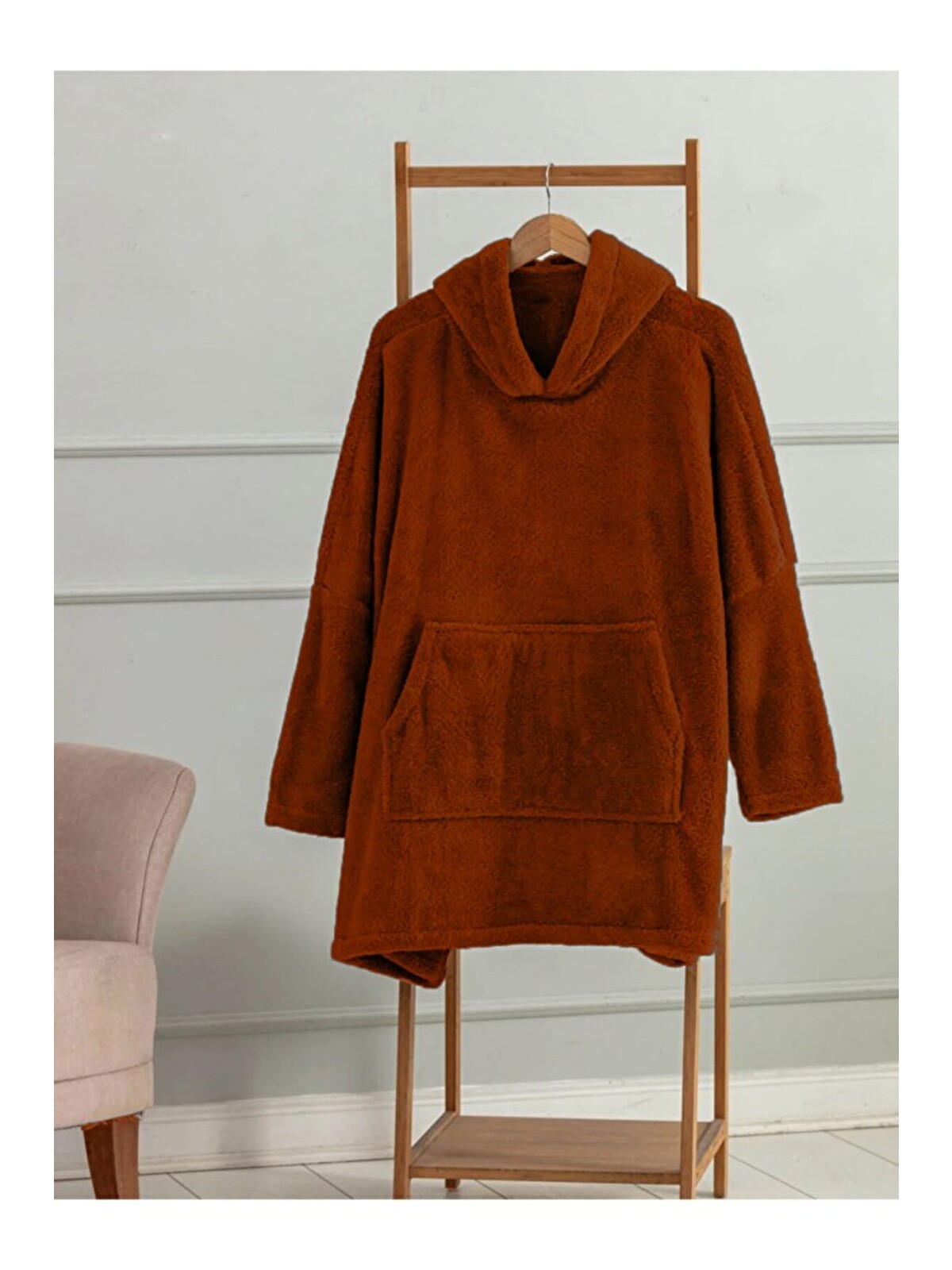 Mulberry Wellsoft Kapüşonlu Giyilebilir Tv Battaniyesi Unisex Over Size