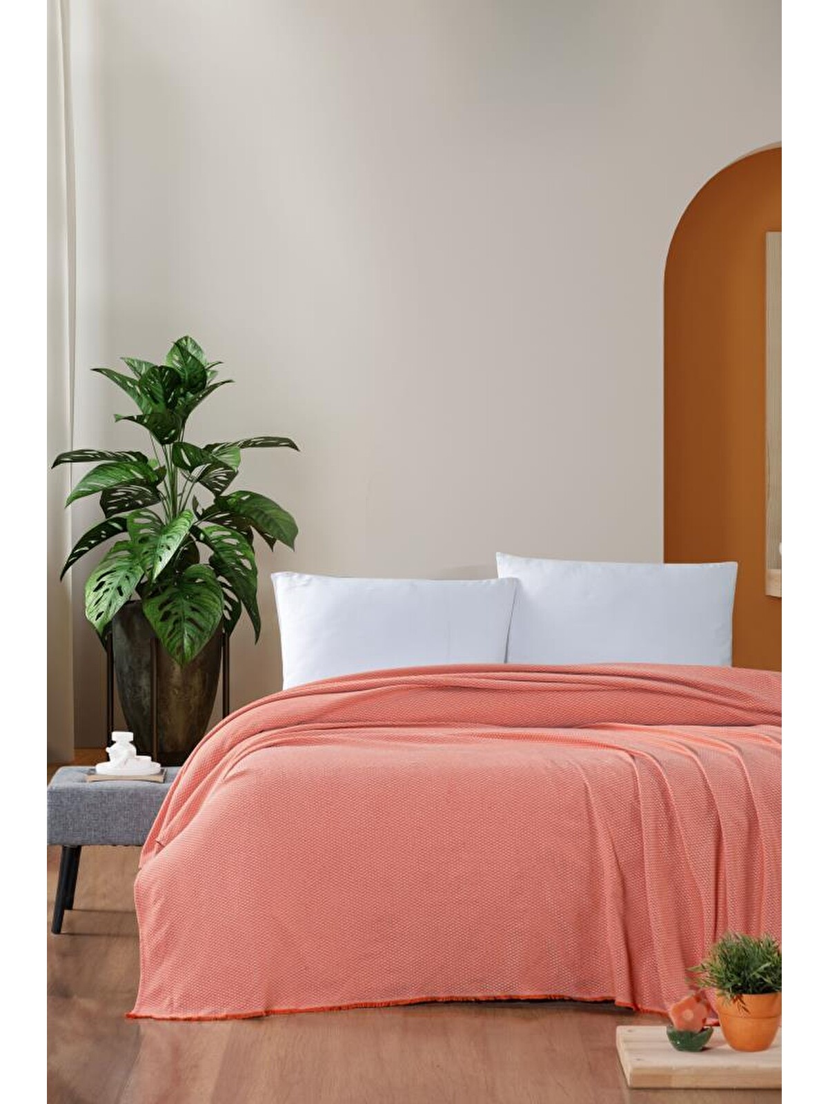 Mulberry Macar Tek Kişilik Pike Pamuklu Yatak Örtüsü 170x230
