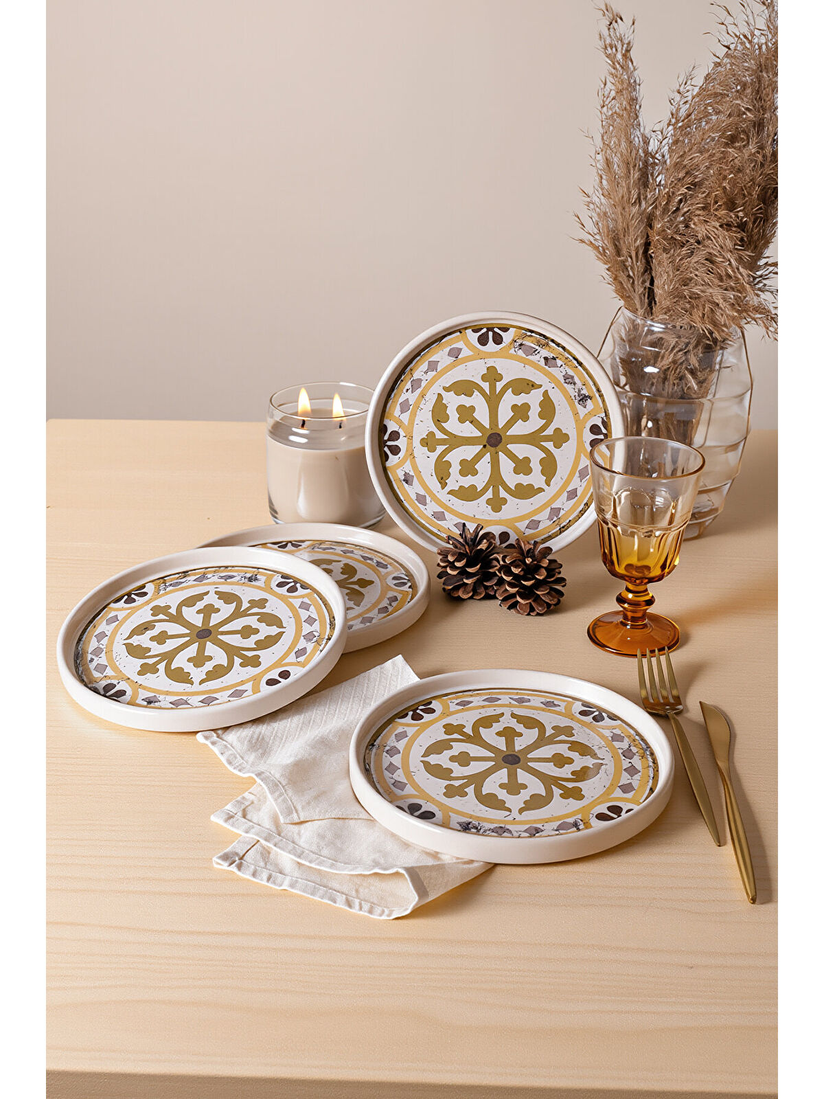 Keramika Timeless Brown Stackable Pasta Tabağı 21 Cm 4 Adet