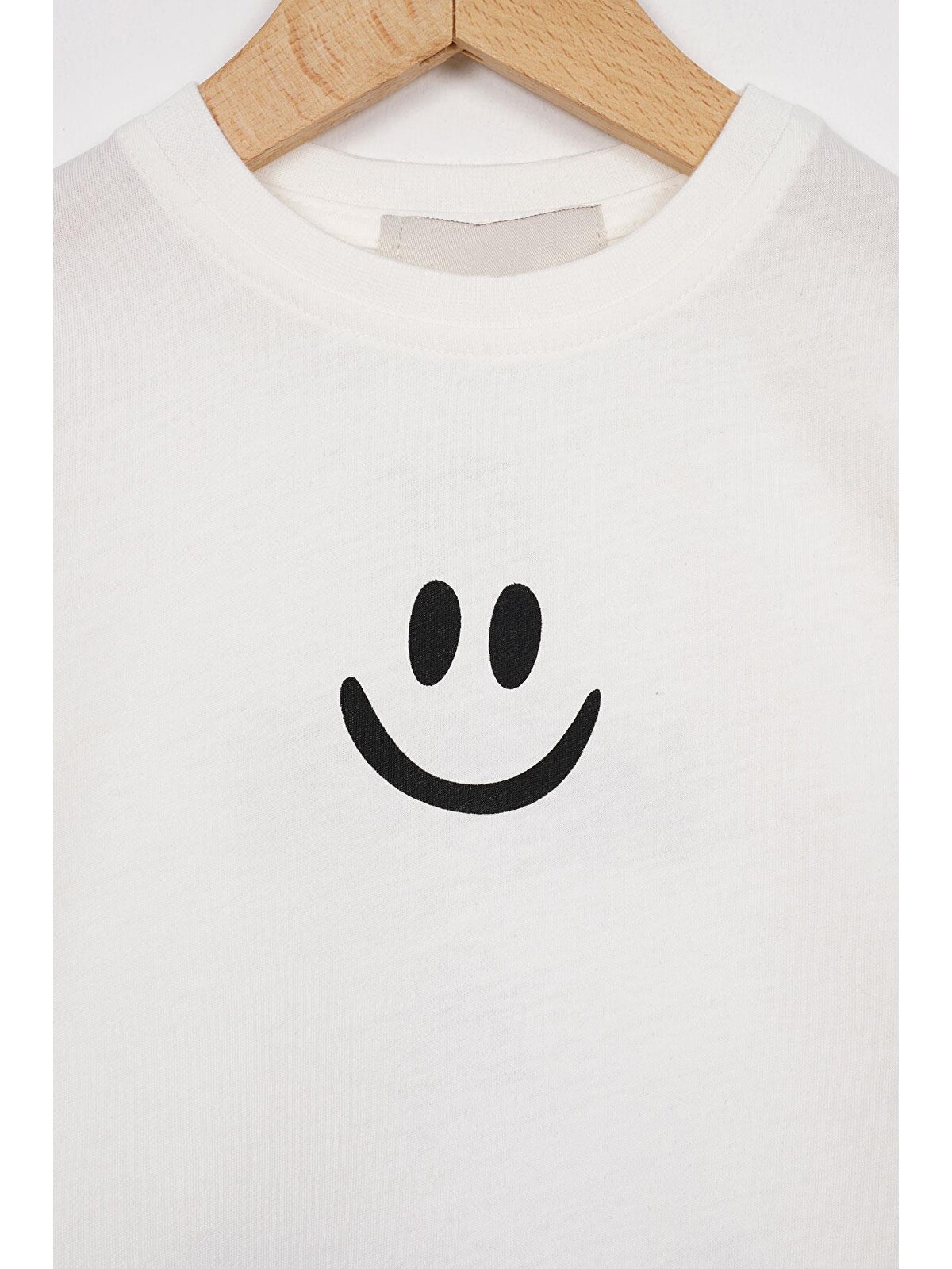 Zepkids Lila Smile Baskılı Arkası Yazı Baskılı Ekru Siyah Renk