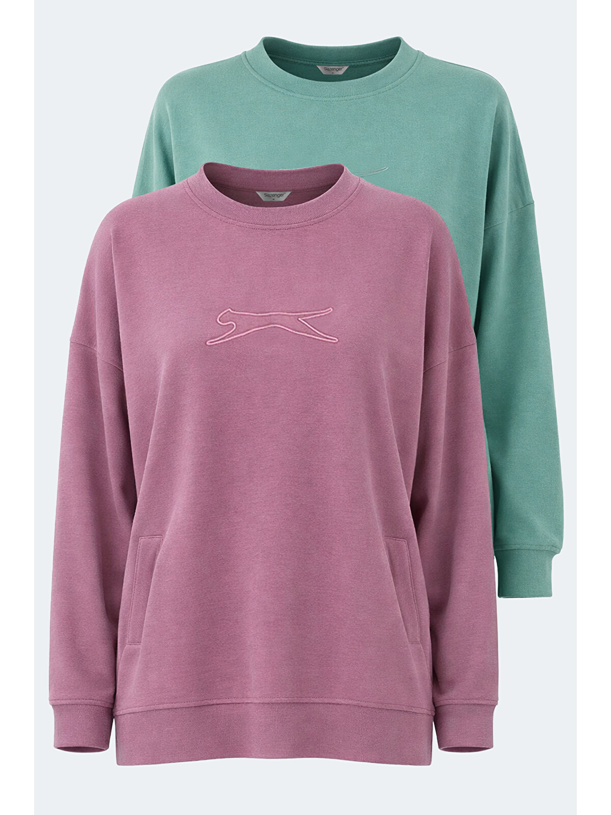SLAZENGER Karışık Vıkentı Sw 2 Li Set Kadın Cepli Oversıze Yeşil