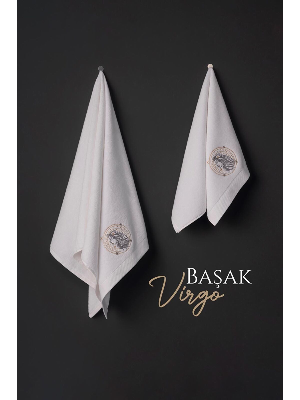 Varol %100 Microcotton Üst Kalite Havlu Seti Burç Nakışlı Basak