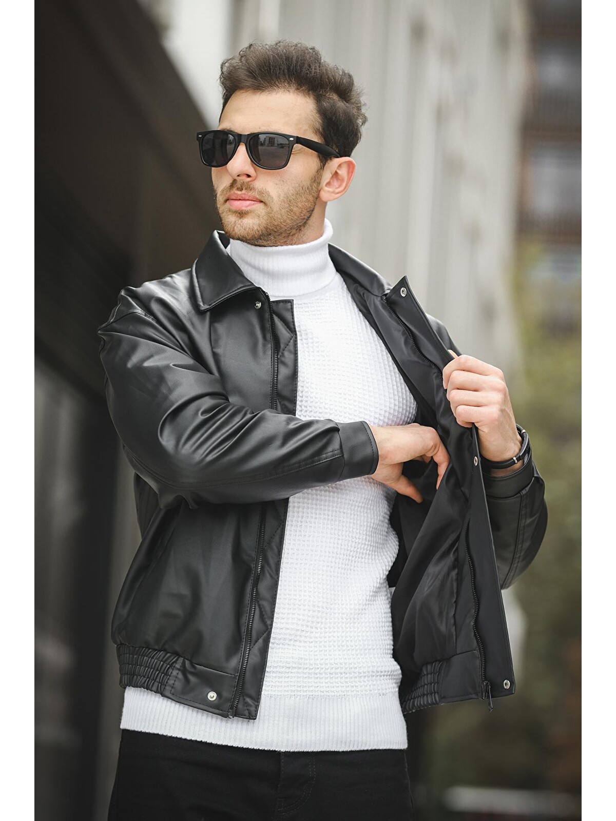 【希少】Sirito M black mitis porcus leather Oksit Siyah Basic Erkek Deri Ceket - S000293262-19351 | LCW