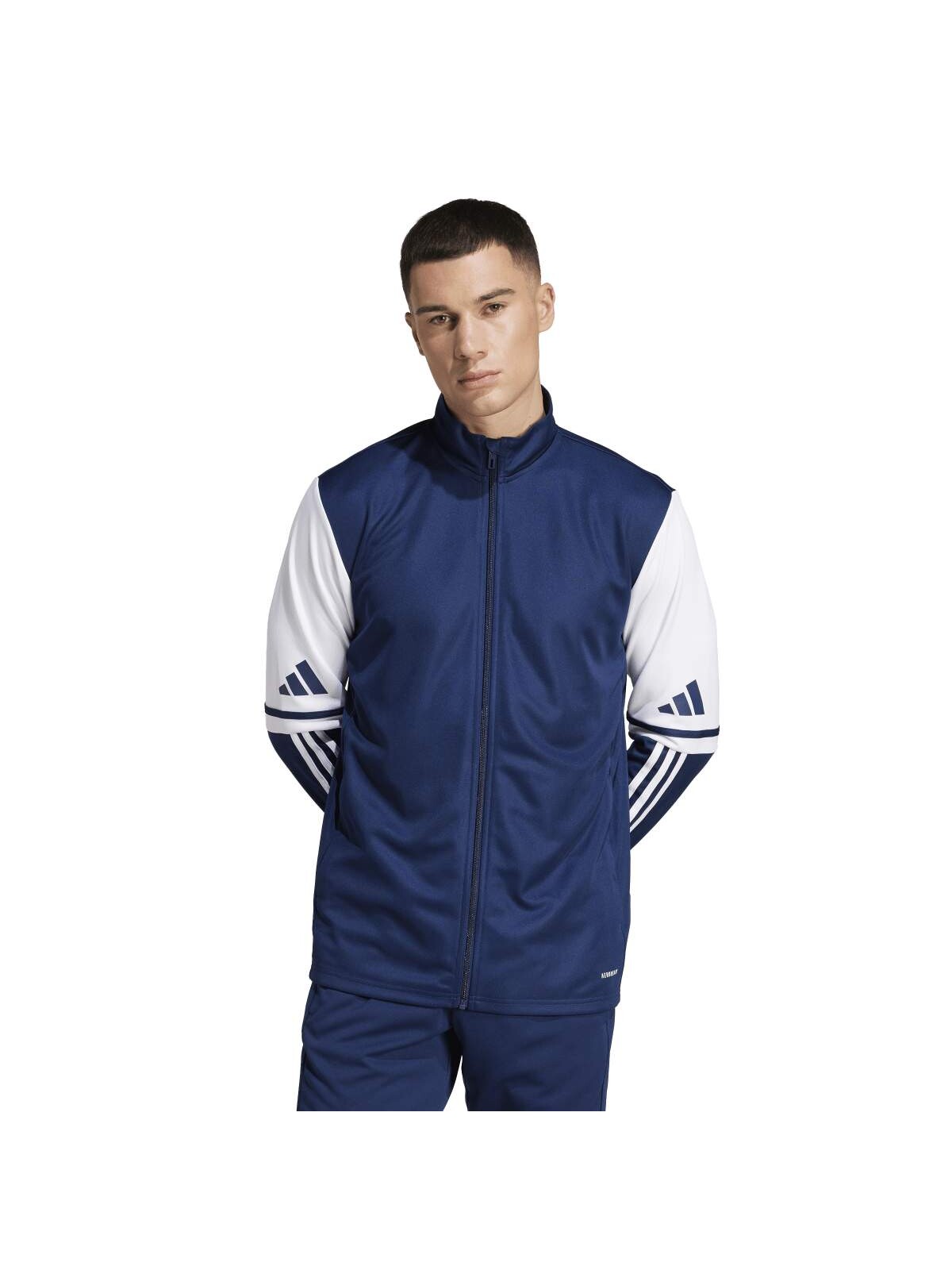 Adidas Sq25 Training Lacivert Dik Yaka Erkek Fermuarlı Sweatshirt