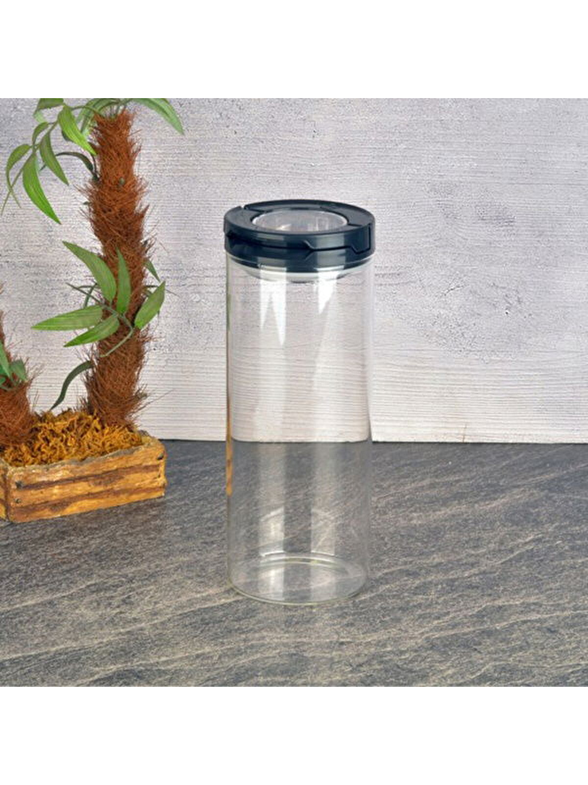Tohana Vakumlu Cam Kavanoz - Şeffaf / Siyah - 800 ml - S000400278