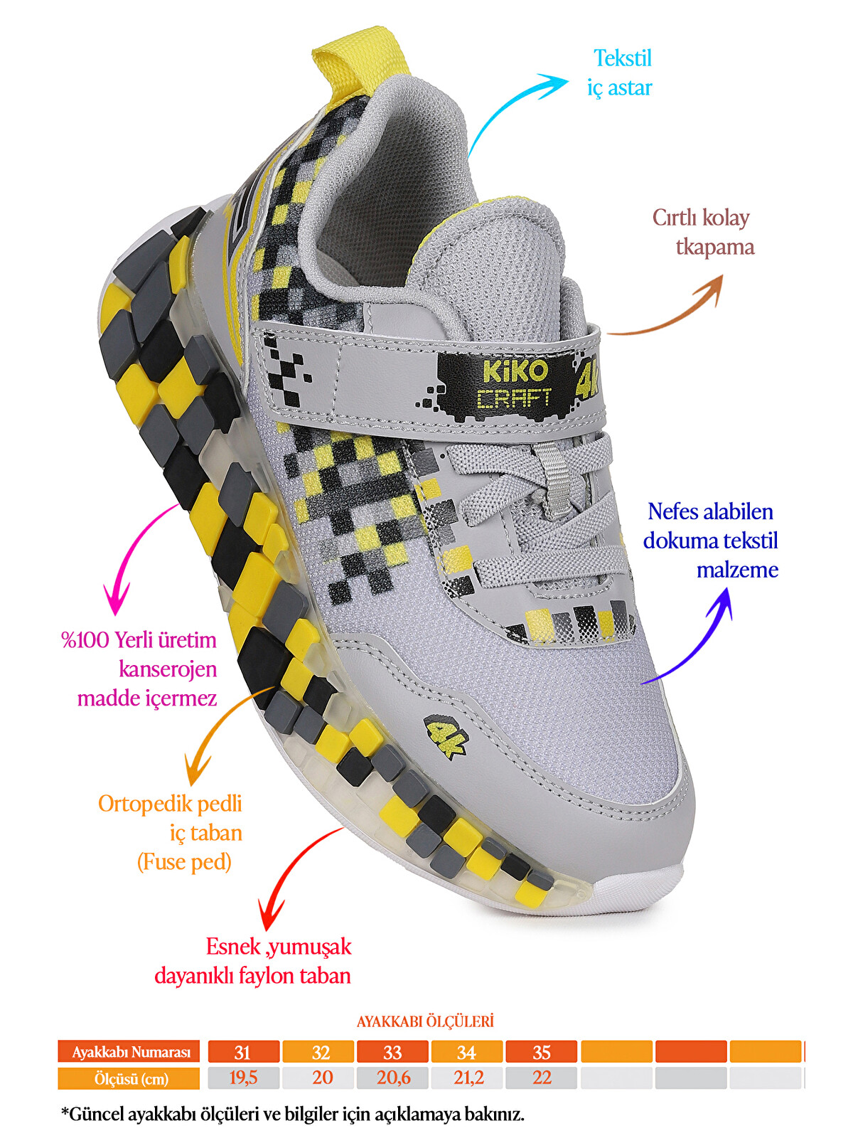 Kiko Kids Mavi Jenks Craft Cırtlı Erkek Çocuk Spor Ayakkabı