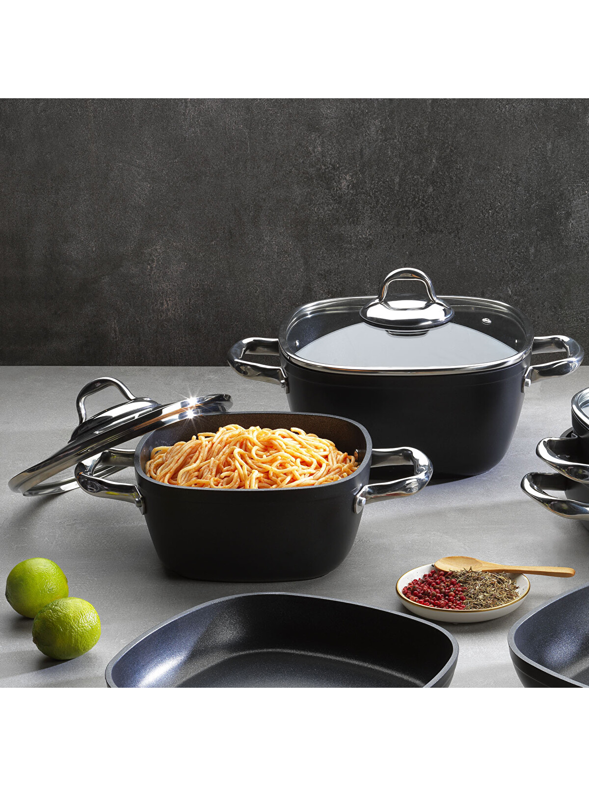 SCHAFER Siyah Gastronomie Master Granit Derin Tencere-26Cm