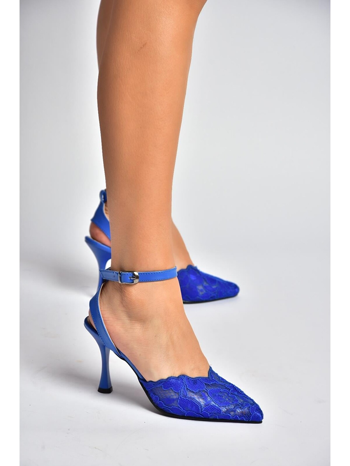 Fox Shoes Saks Mavi Kadın Topuklu Ayakkabı Y752044206 - S000551386