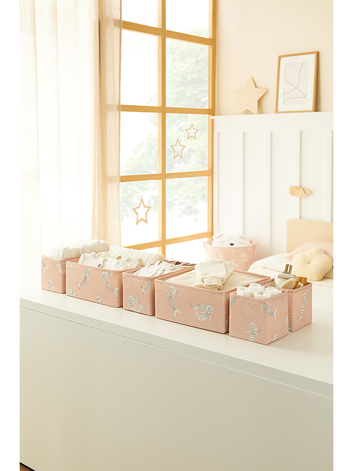 Ocean Home Textile 6'lı Çocuk Odası Deniz Kızı Çekmece İçi