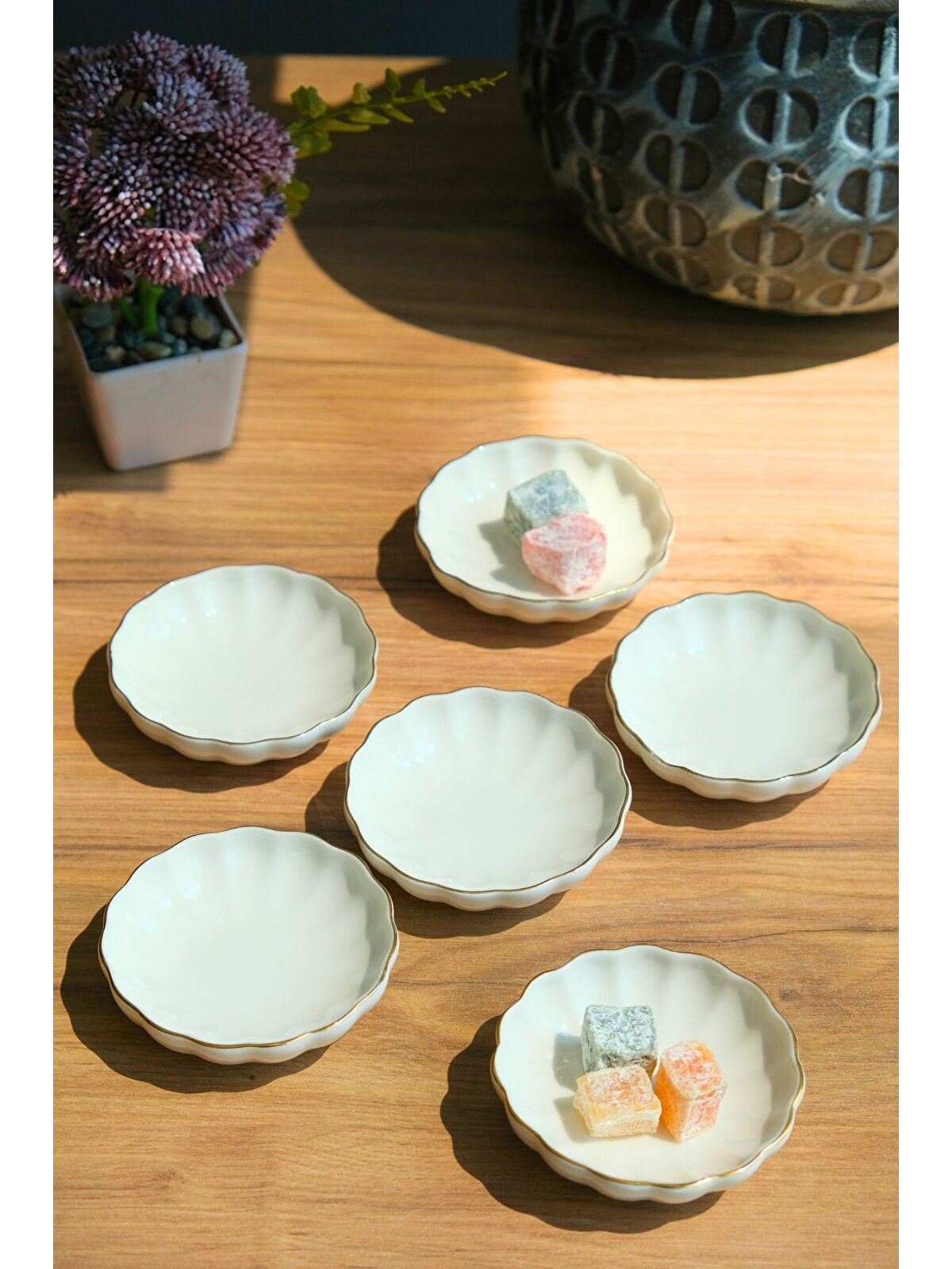 Kütahya Porselen Bone Luz Kase Altın File 6 Parça 8cm BNLZF08KSS220