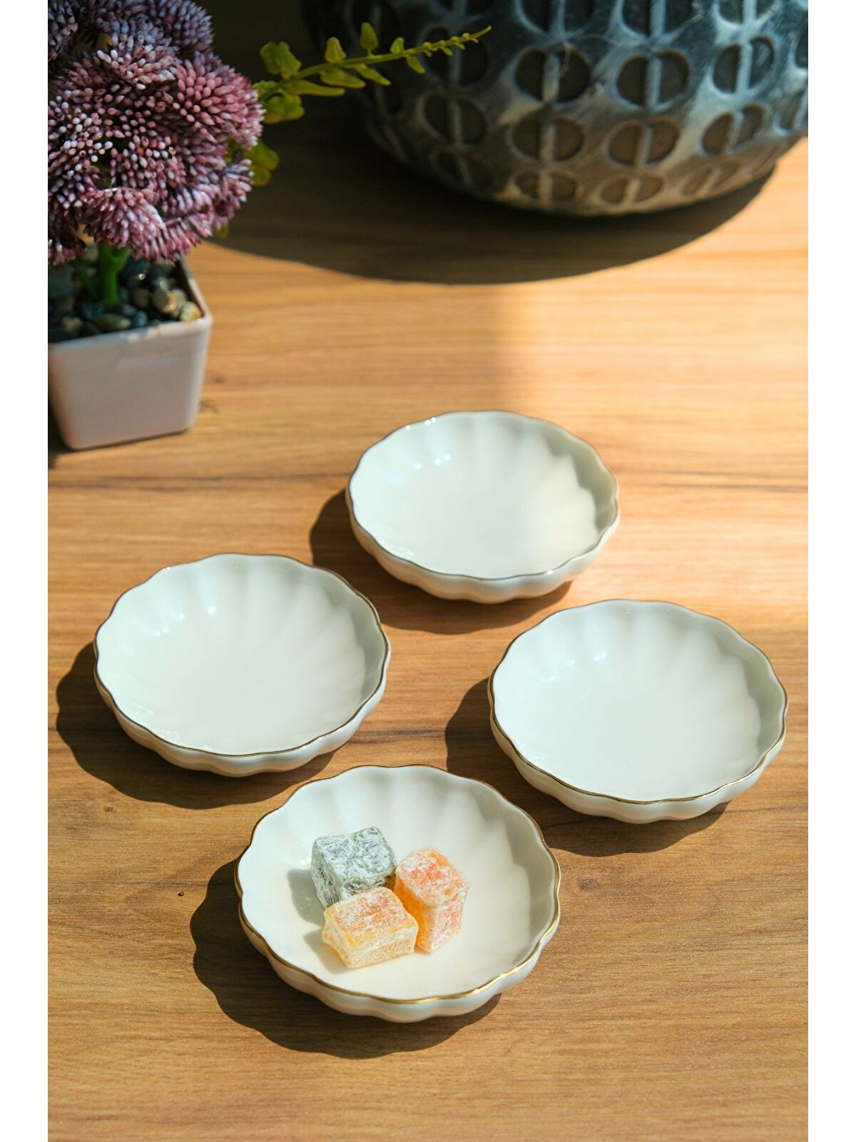 Kütahya Porselen Bone Luz Kase Altın File 4 Parça 8cm BNLZF08KSS220