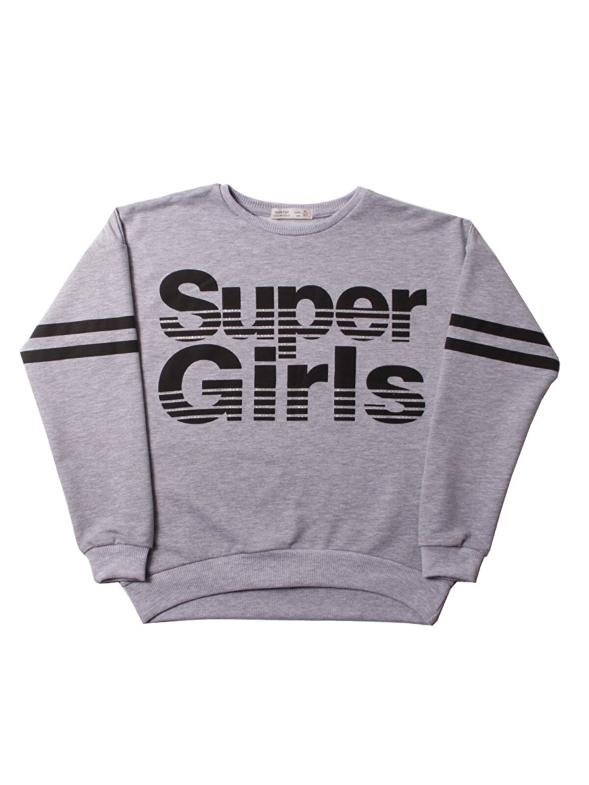 Toontoykids Kız Çocuk Sweatshirt Super Girls Baskı Ve Taş