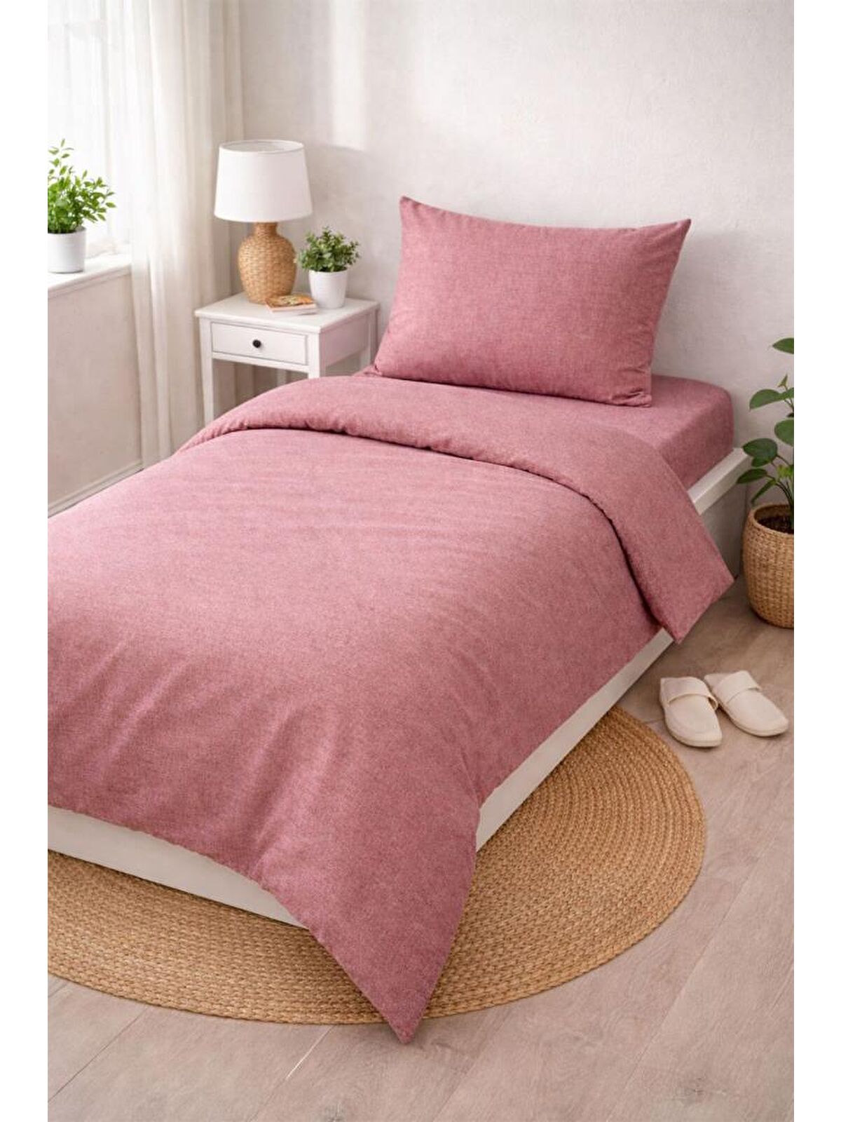 Çeyiz Diyarı Colours Soft Tek Kişilik Nevresim Takımı Nar çiçeği