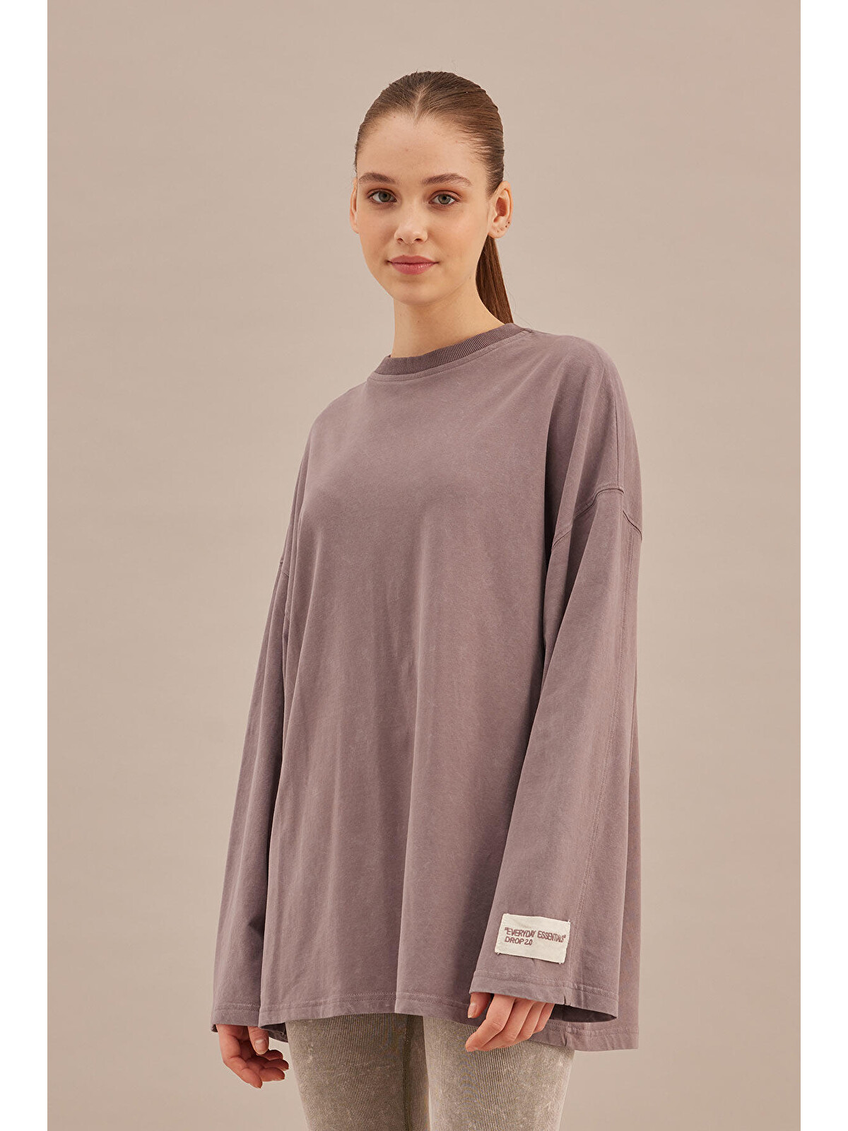 Manuka Lila Soluk Efektli Oversize Sweatshırt Lavanta - S000143325