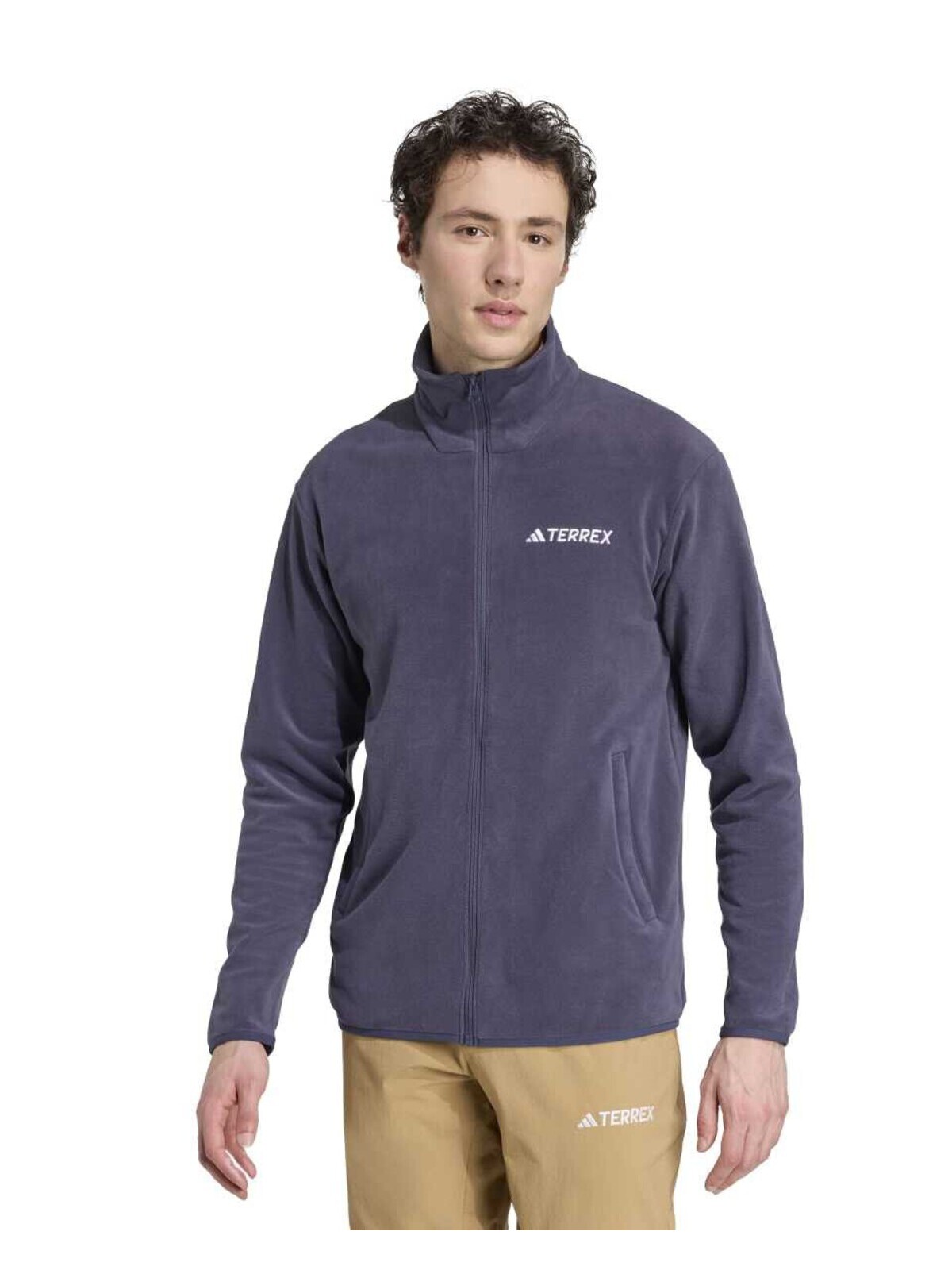 Adidas Multi Essentials Mor Dik Yaka Polar Erkek Fermuarlı