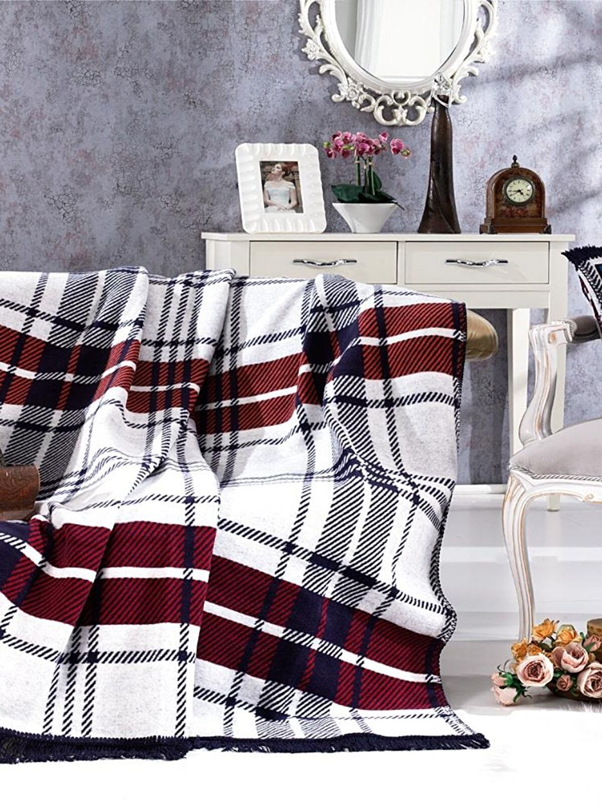 Aksu Silver Collection Çift Kişilik Pamuklu Battaniye 180x220 Lou