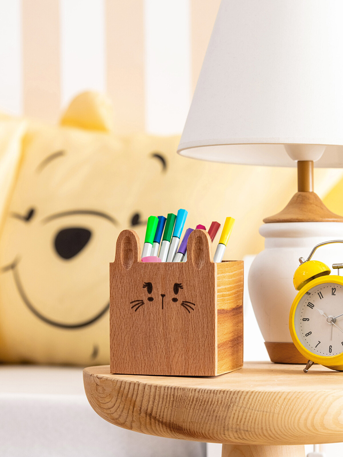 LCW HOME Kahverengi Tavşan Baskılı Ahşap Kutu 10x10 cm - S3DG34Z8