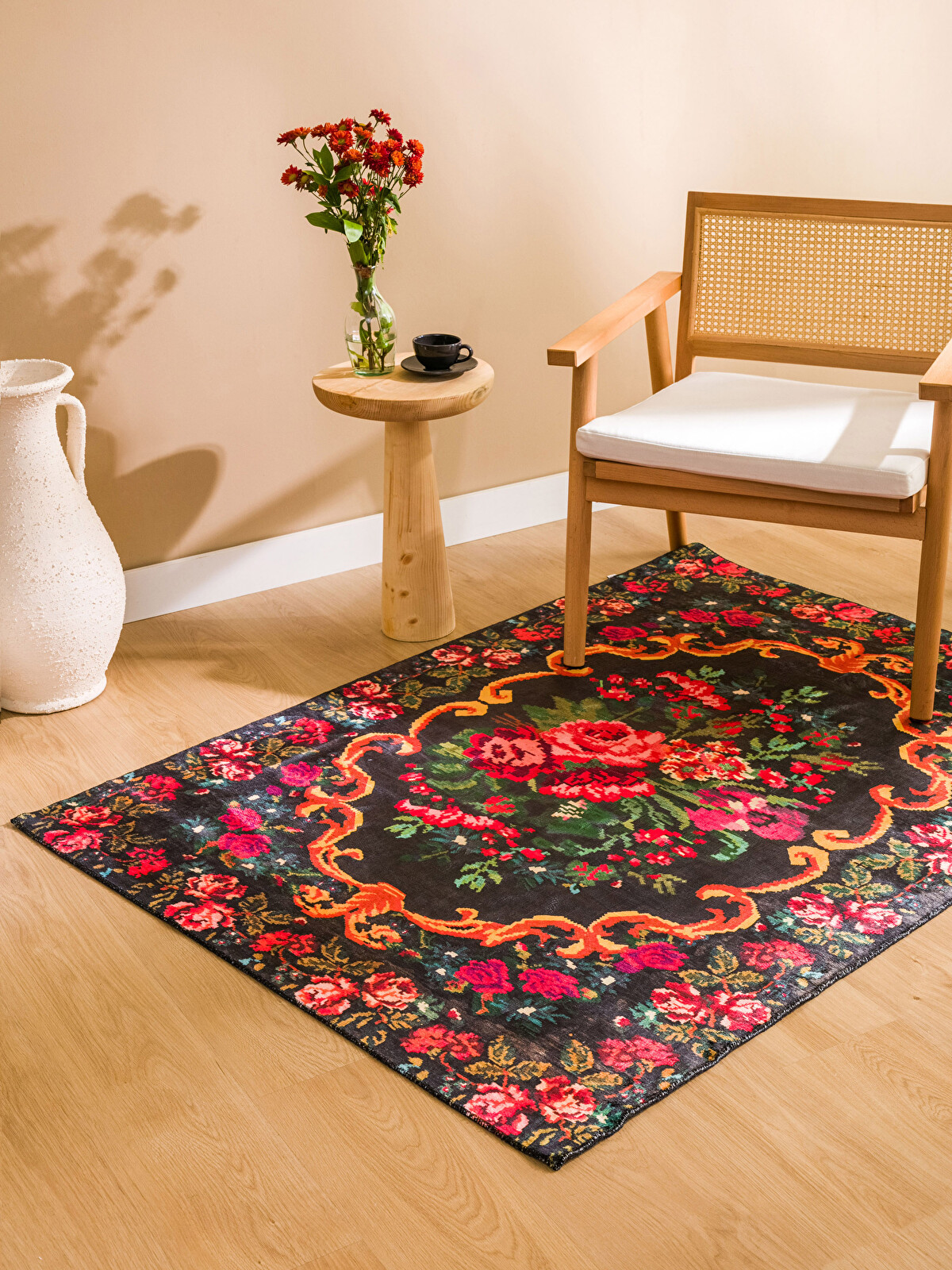 LCW HOME Rose Patterned Carpet 120x160 Cm - S3EA32Z8-F9C | LC Waikiki