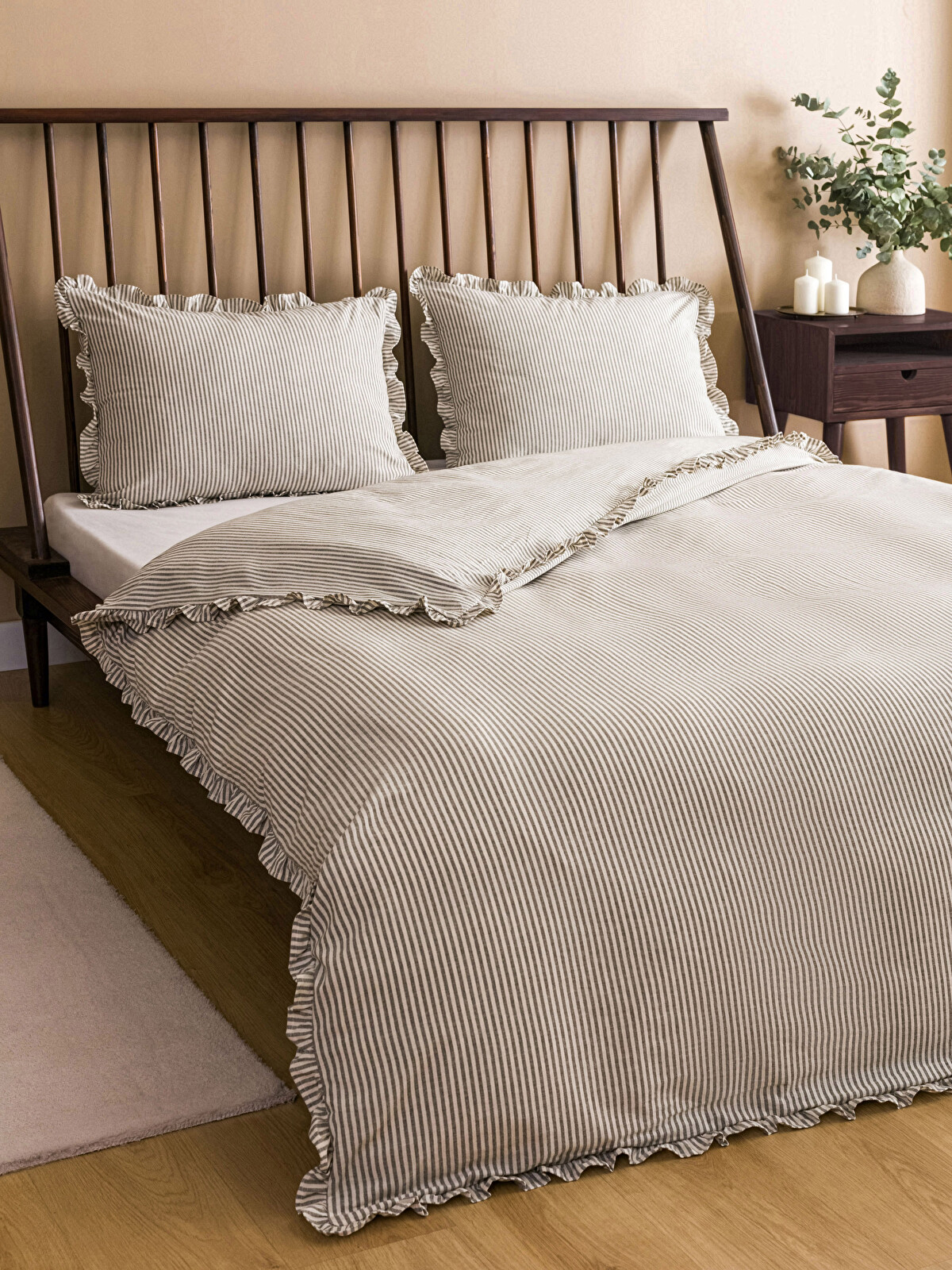 LCW HOME Çizgili Pamuklu Çift Kişilik Nevresim Seti - S3FH86Z8-LRW