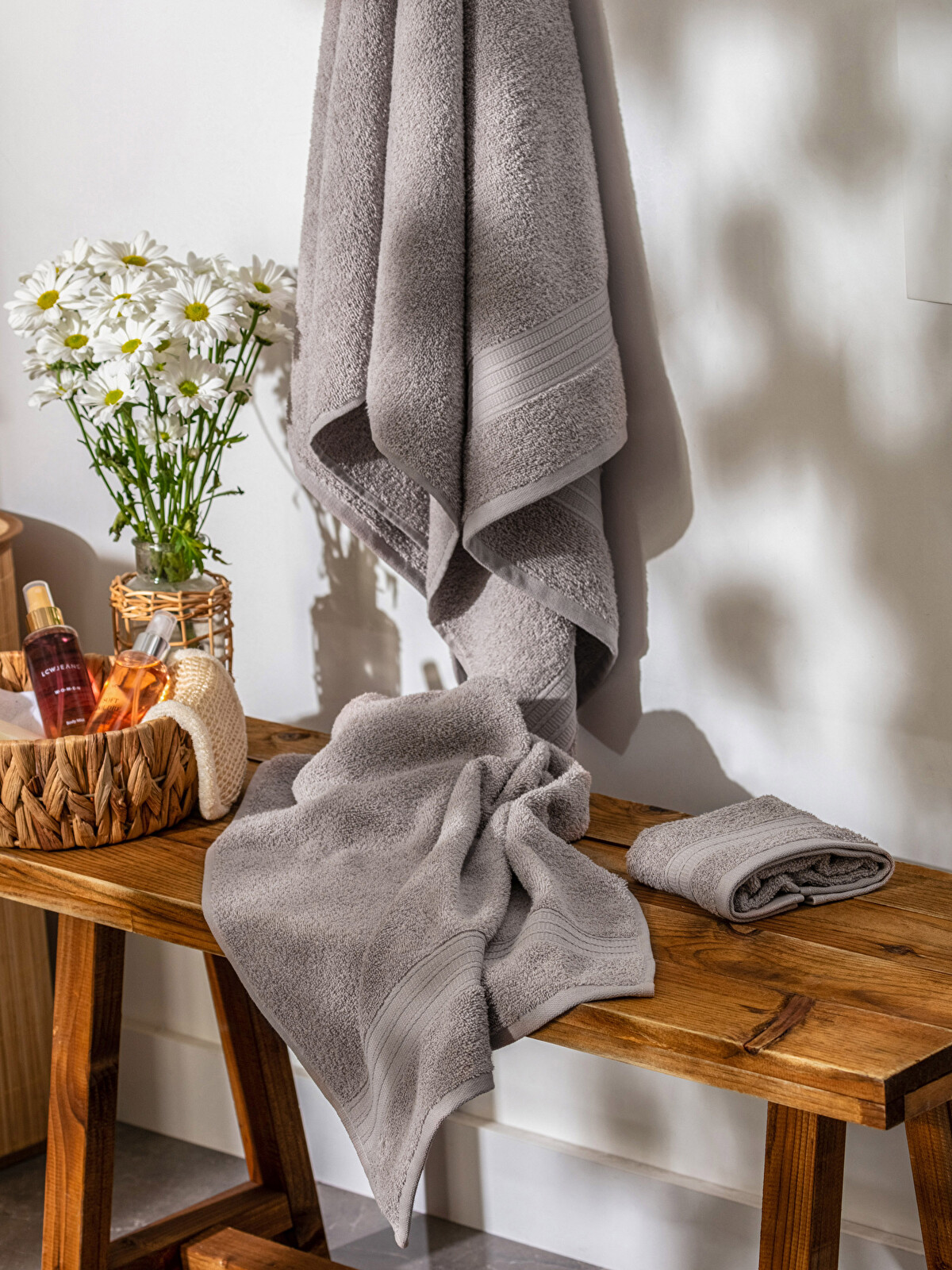 Lot De Serviettes De Bain Noblesse Elegance Allover 1088 Graphite - 37 Essuie-mains 30x30 Cm - Coton, Fabriqué En Allemagne