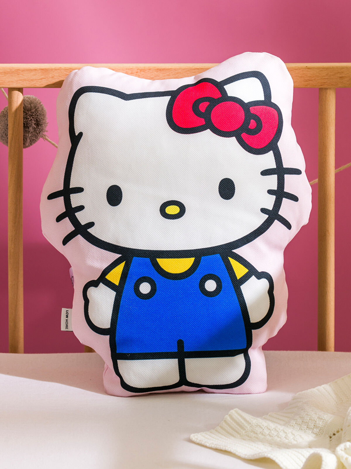 LCW HOME Hello Kitty Printed Plush Filled Baby Cushion 35 cm