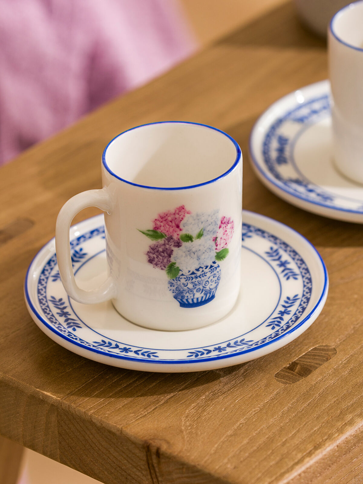 Floral Print Porcelain Coffee Cup Set for Two -S5JN62Z8-CSN