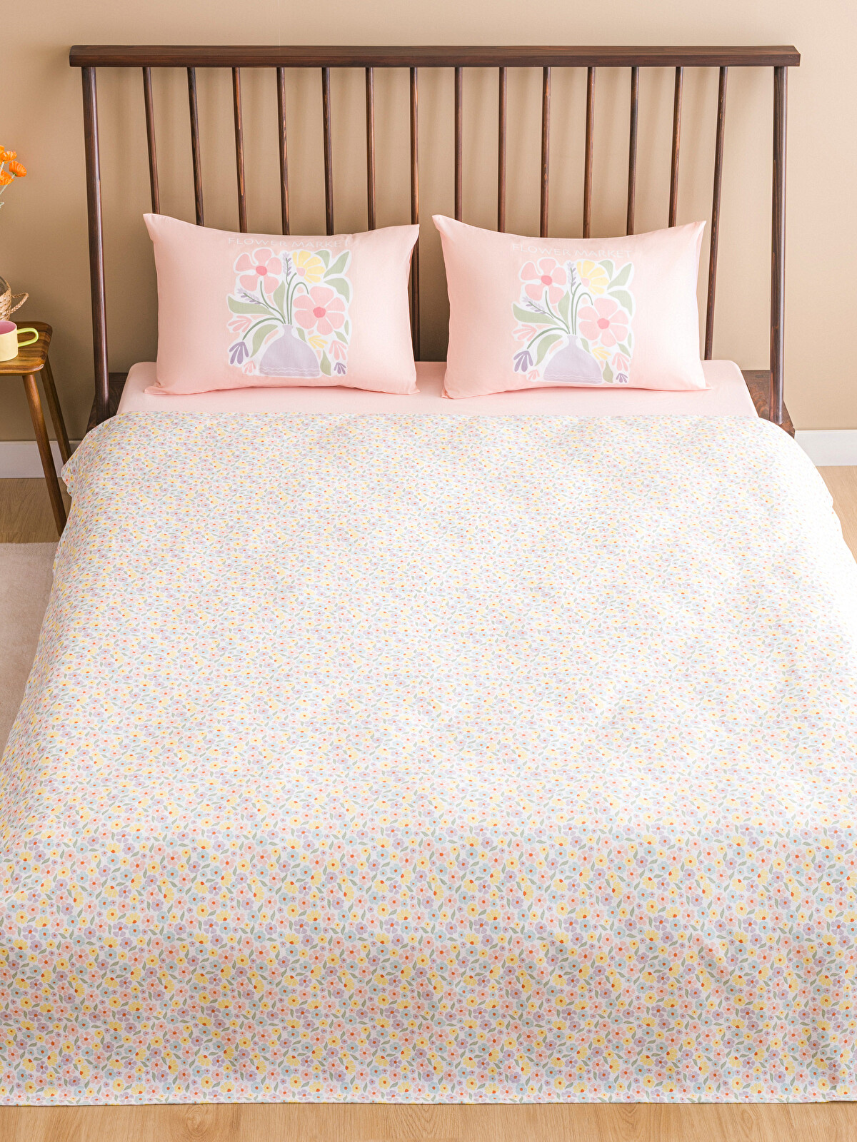 LCW HOME Set Pique Dublu Din Bumbac Cu Imprimeu Floral - S5LO68Z8