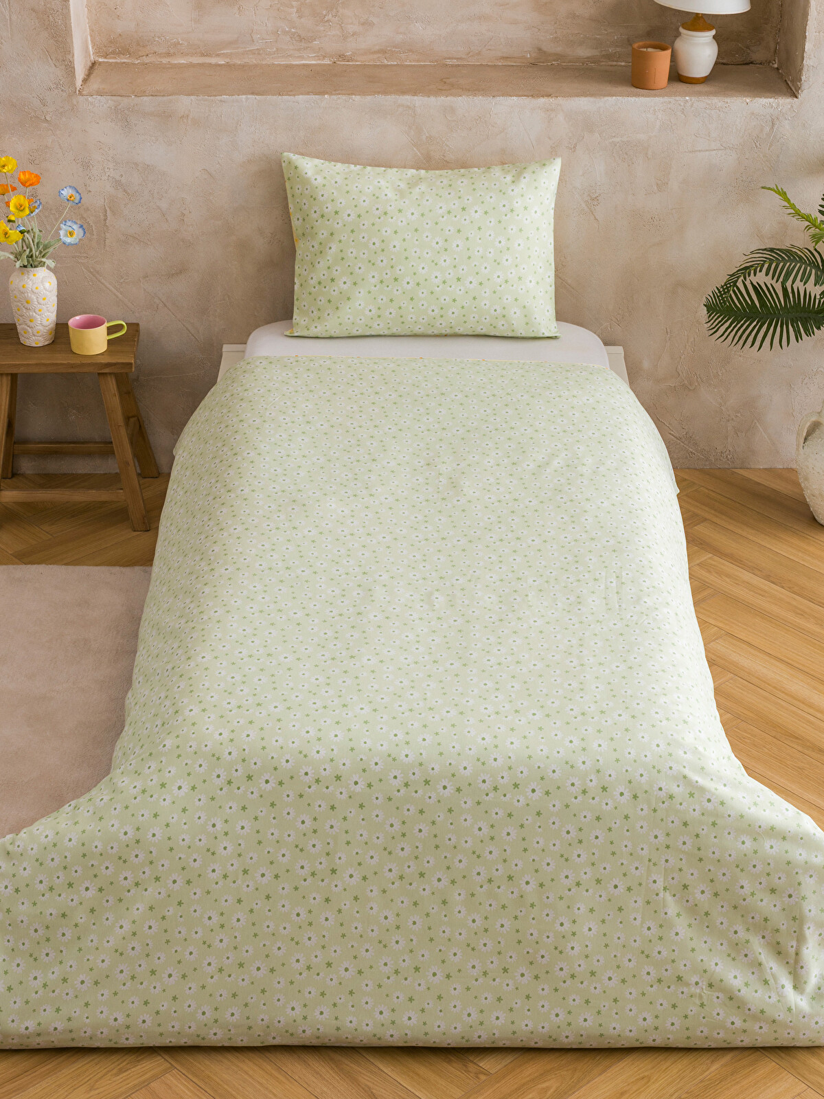LCW HOME Çiçek Desenli Tek Kişilik Nevresim Seti - S65863Z8-F9C