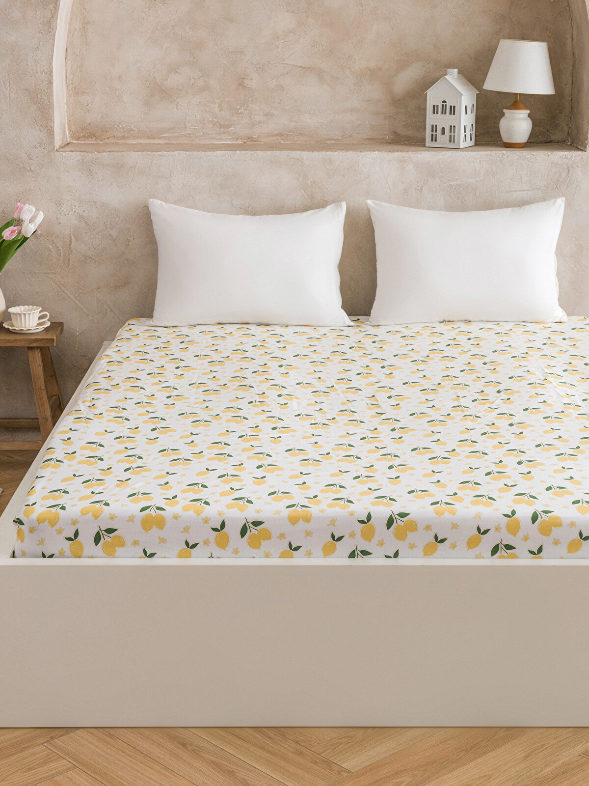 lemonページ/型/43/45/48/52 LCW HOME Lemon Print Fitted Double Bed Sheet - S69657Z8-F9C | LC
