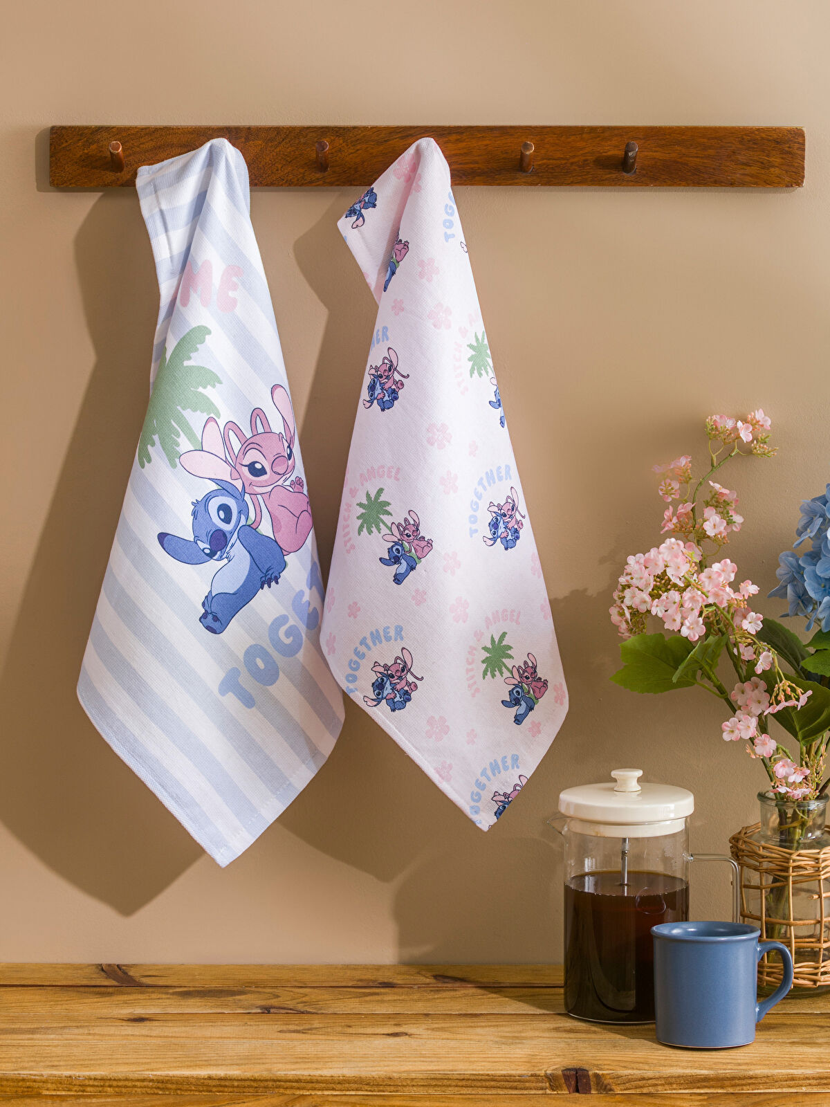 LCW HOME Lilo ve Stitch Baskılı Kurulama Bezi 2'li 40x50 cm