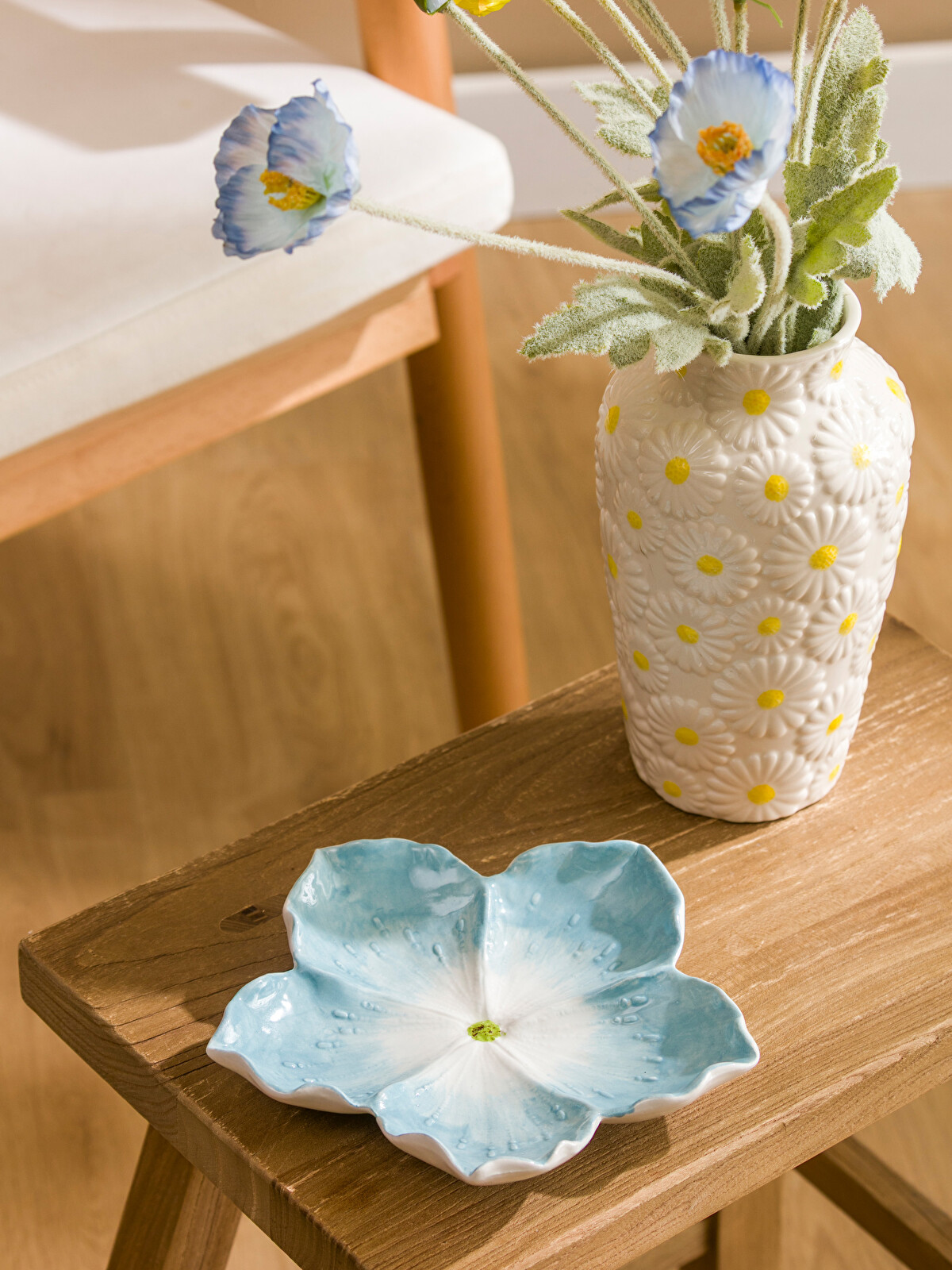 LCW HOME Flower Figured Ceramic Decorative Plate 18 Cm - S6CY77Z8