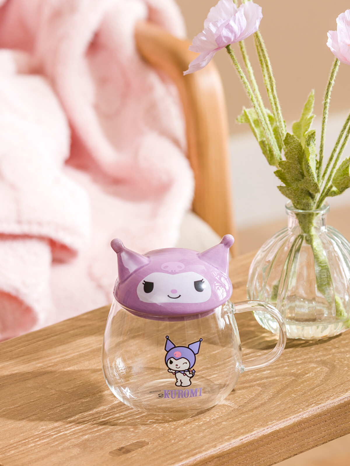 LCW HOME Kuromi Print Glass Mug With Lid - 380 Ml - S6DE11Z8-F9C