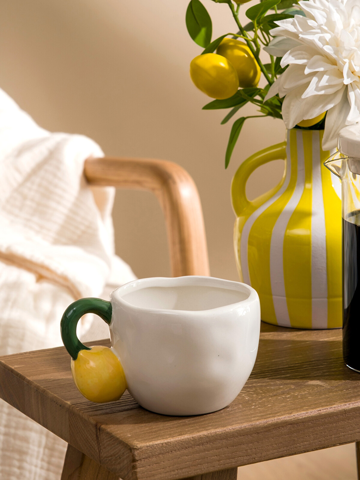 LCW HOME Lemon Figured Ceramic Mug 400 ml - S6I369Z8-M0T | LC Waikiki