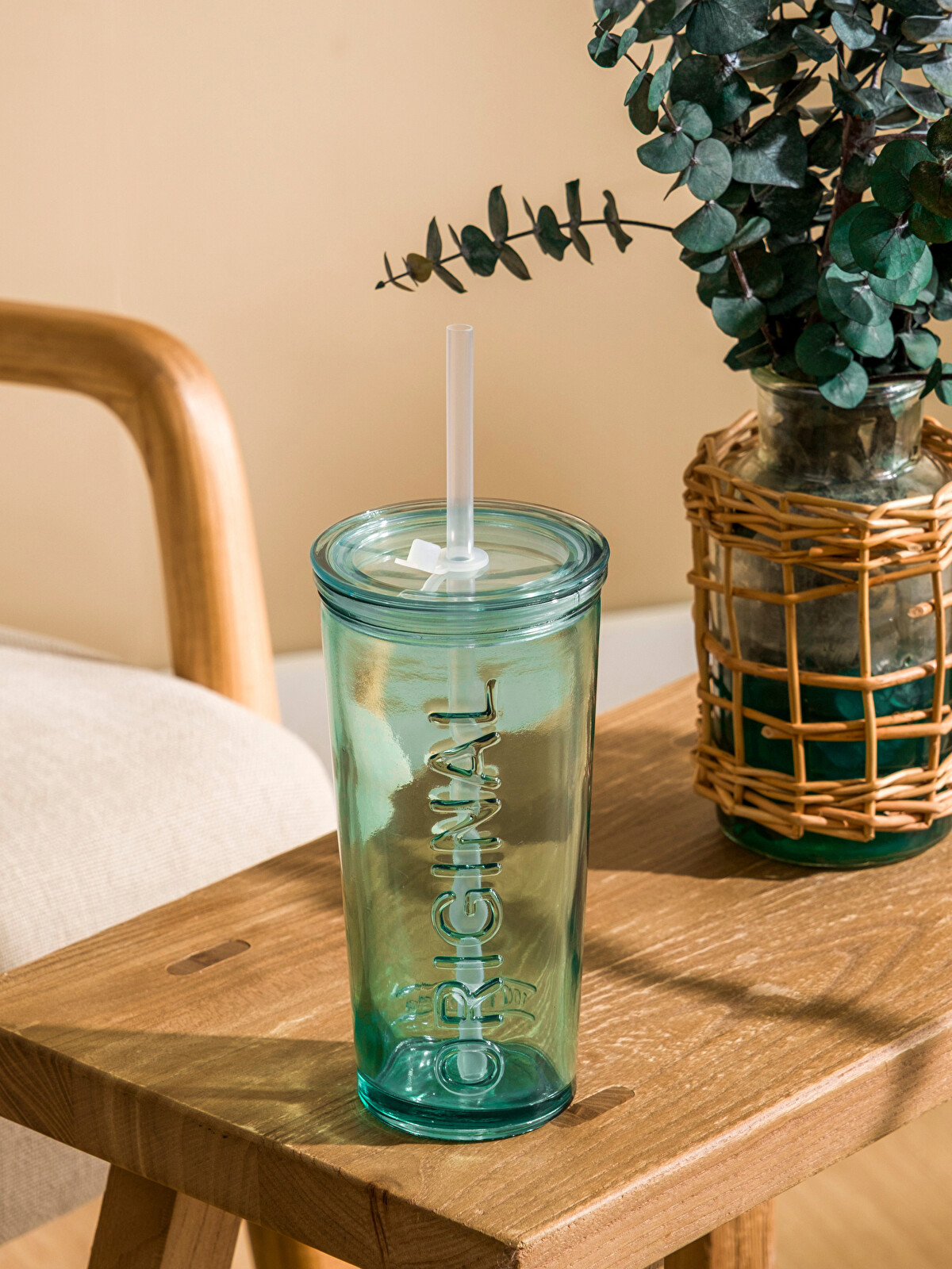 LCW HOME Glass Cup With Straw 450 Ml - S6I563Z8-Q57 | LC Waikiki