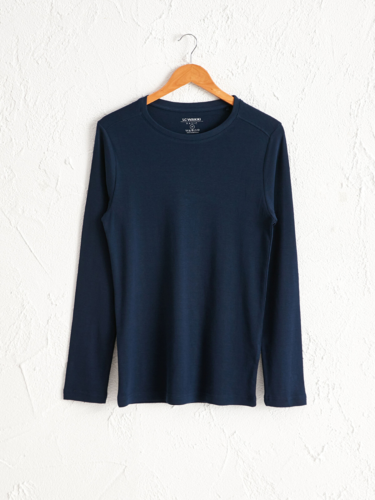 トップス Original Cotton Long Sleeve T-shirt ovy LCWAIKIKI Basic Crew Neck Basic Long Sleeve T-Shirt - 0W5798Z8-DWP