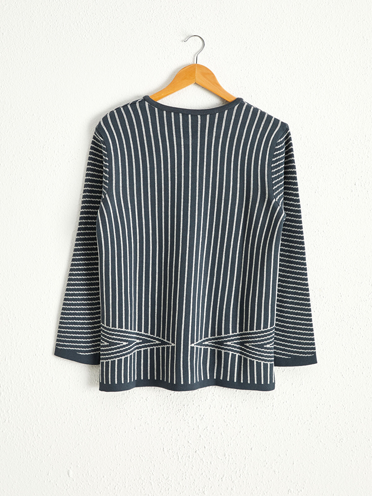 LCW Grace Crew Neck Striped Women's Knitwear Cardigan - 0WH884Z8