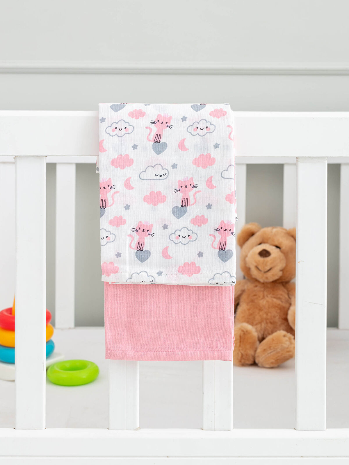 LCW baby Baby Girl Patterned Muslin Diaper 2 Pack 65x65