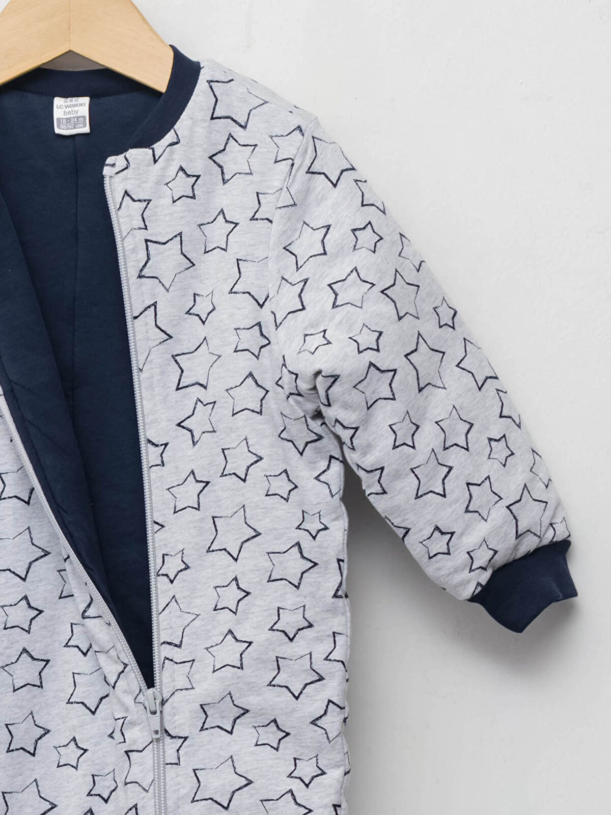 LCW baby Bisiklet Yaka Uzun Kollu Baskılı Erkek Bebek Fermuarlı