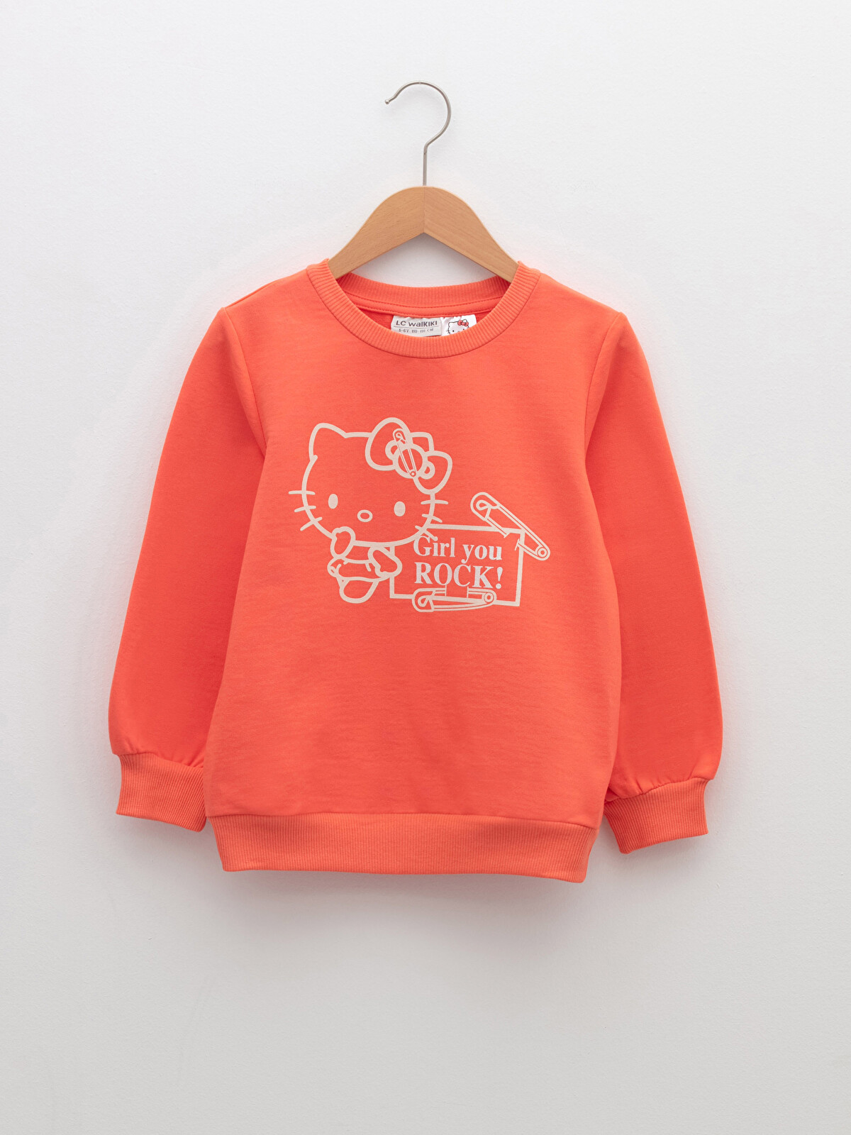 LCW Kids Bisiklet Yaka Hello Kitty Baskılı Uzun Kollu Kız Çocuk