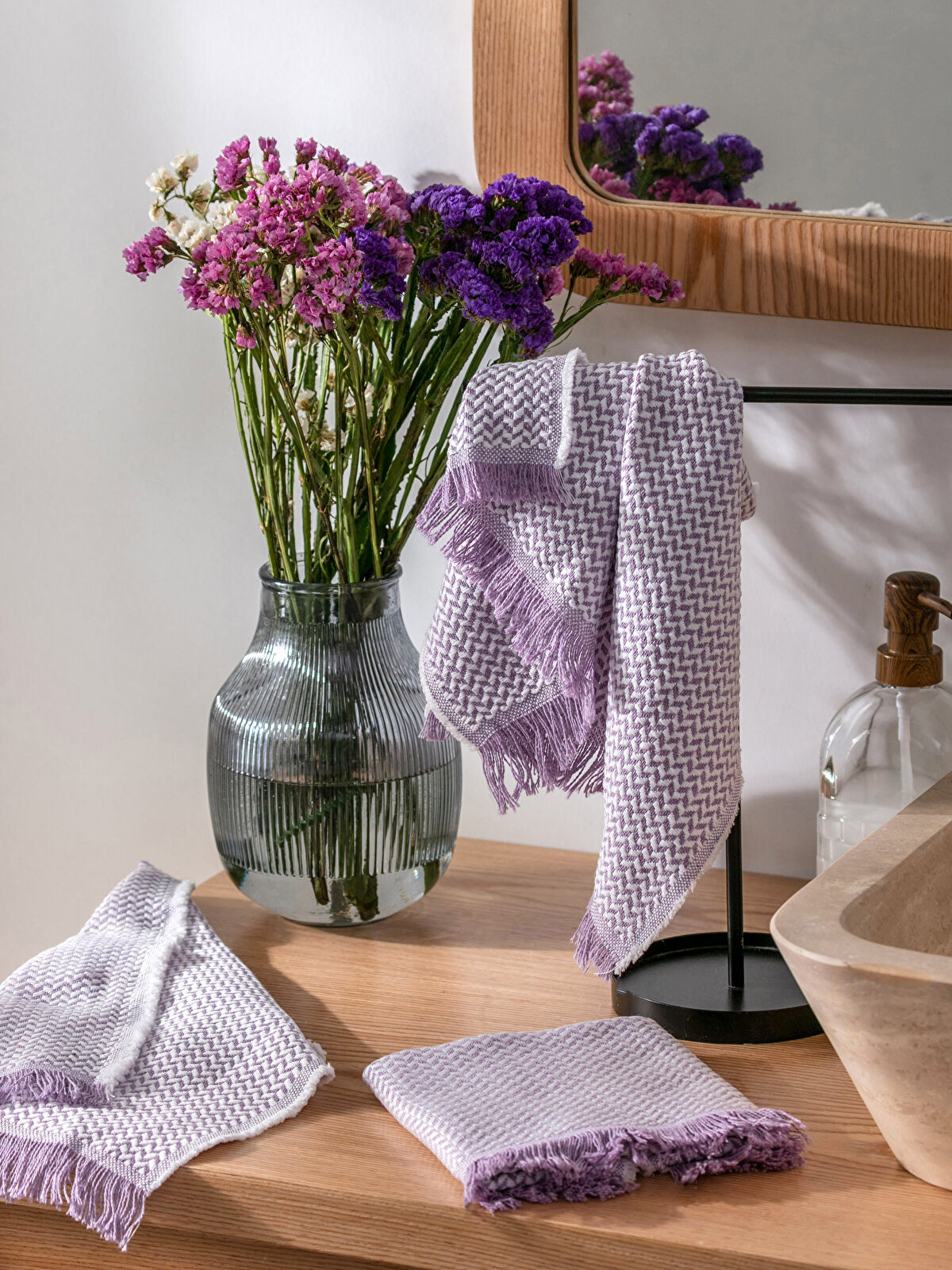 LCW ECO Patterned Hand Towel 3 Pcs 30x50 Cm -W2I772Z8-SW1